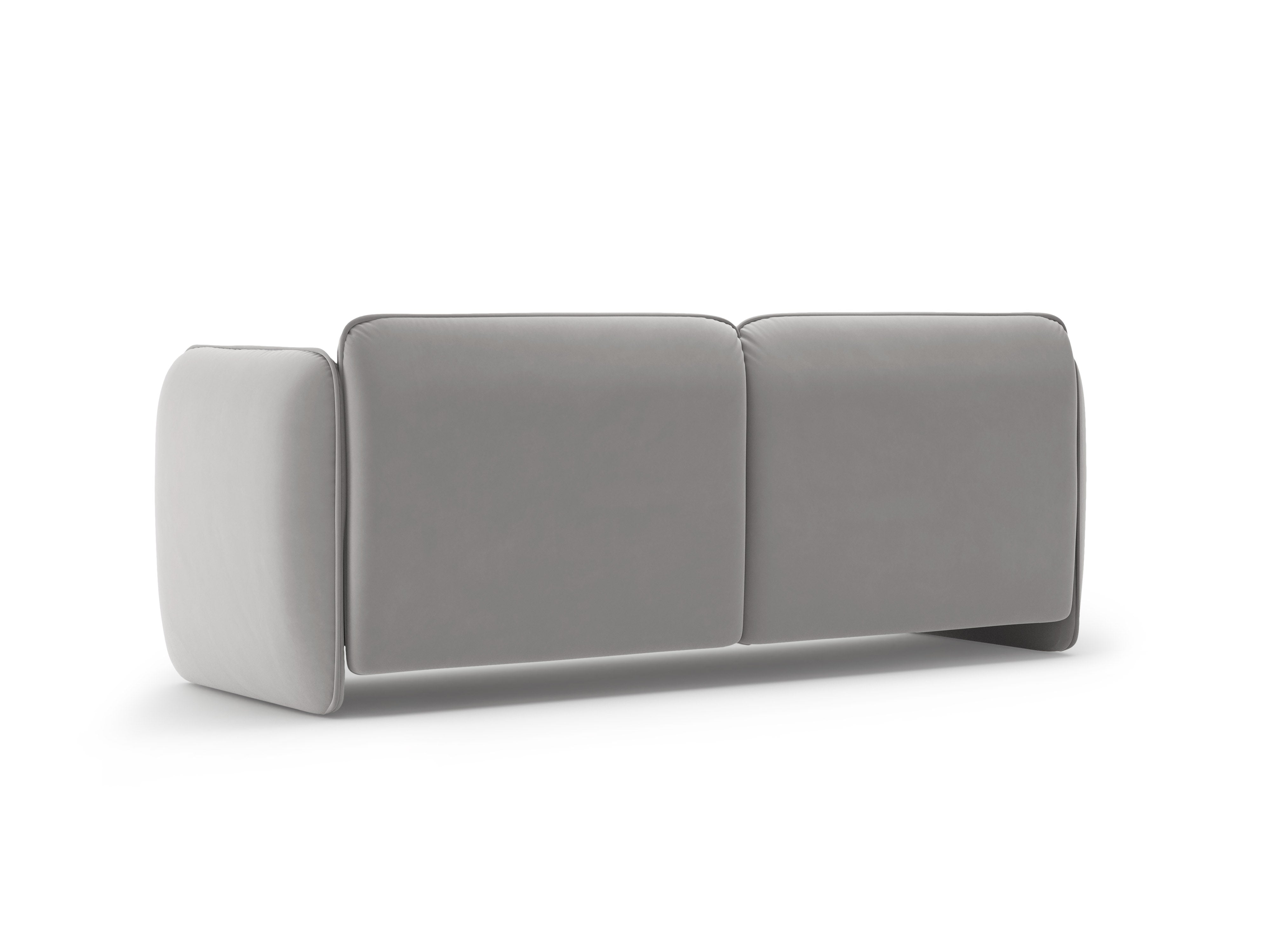 Sofa voor 3 personen van fluweel GEORGIA lichtgrijs