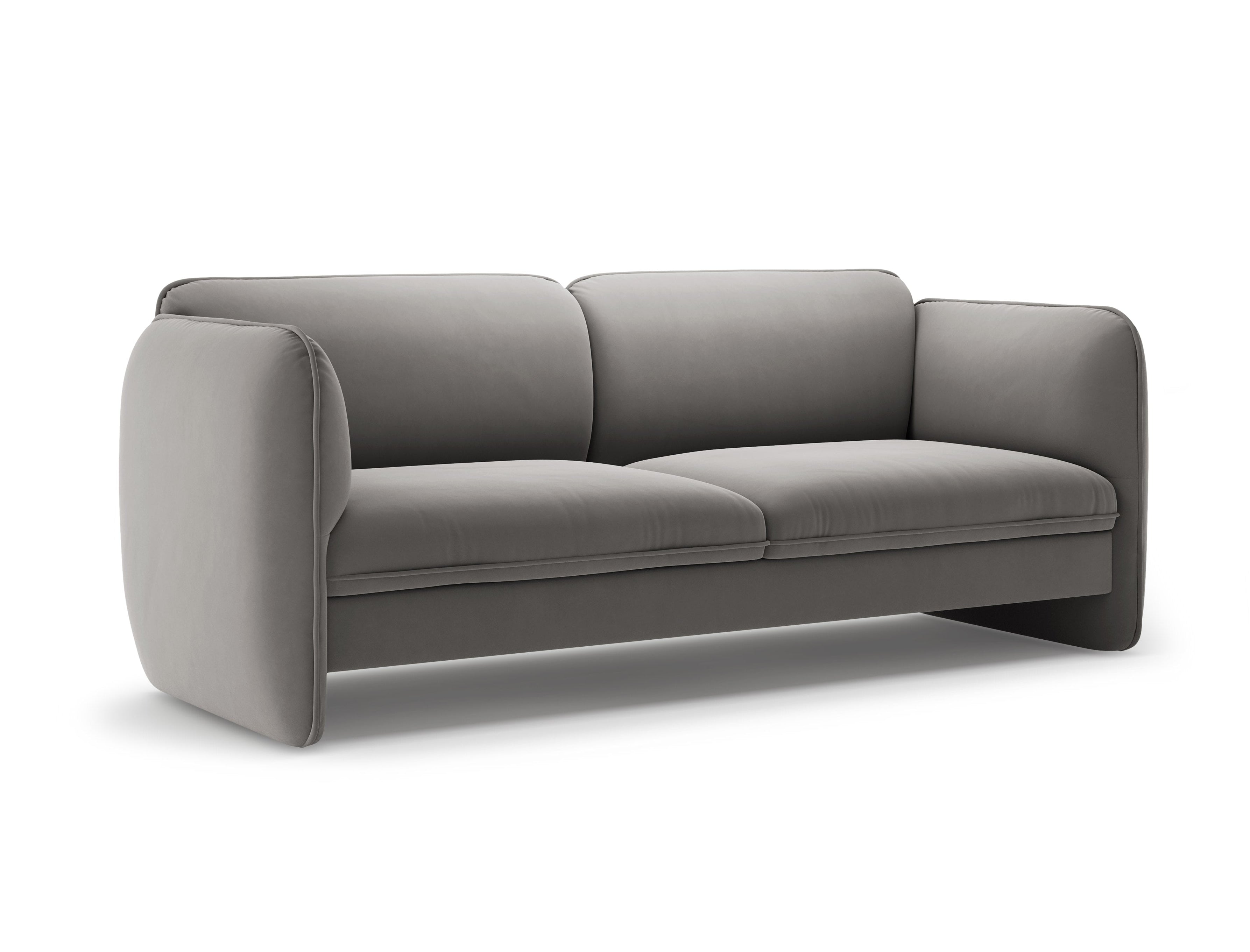 Sofa 3-zits fluweel GEORGIA grijs