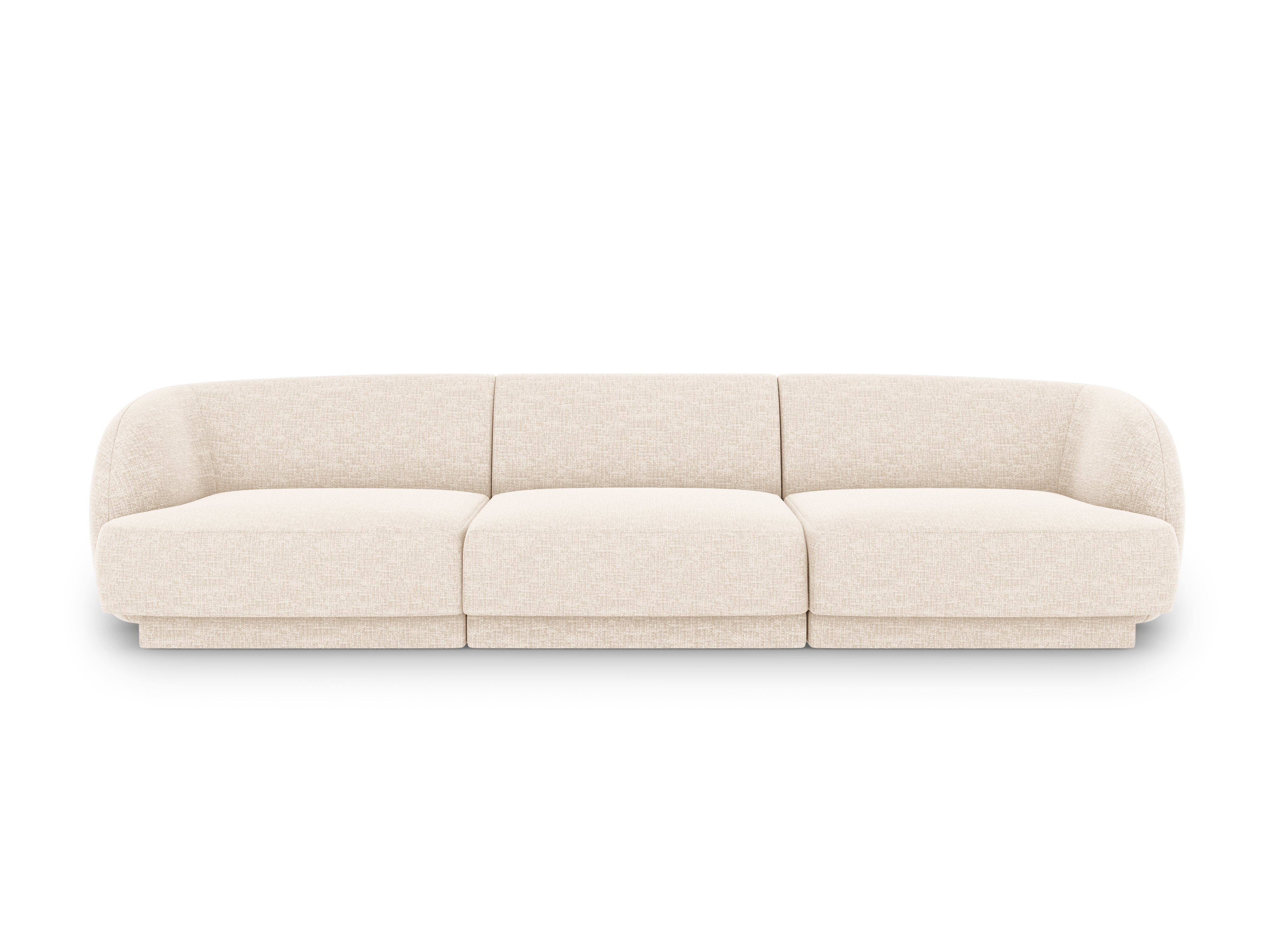Sofa w tkaninie szenilowej 3-osobowa MILEY jasnobeżowy Micadoni    Eye on Design
