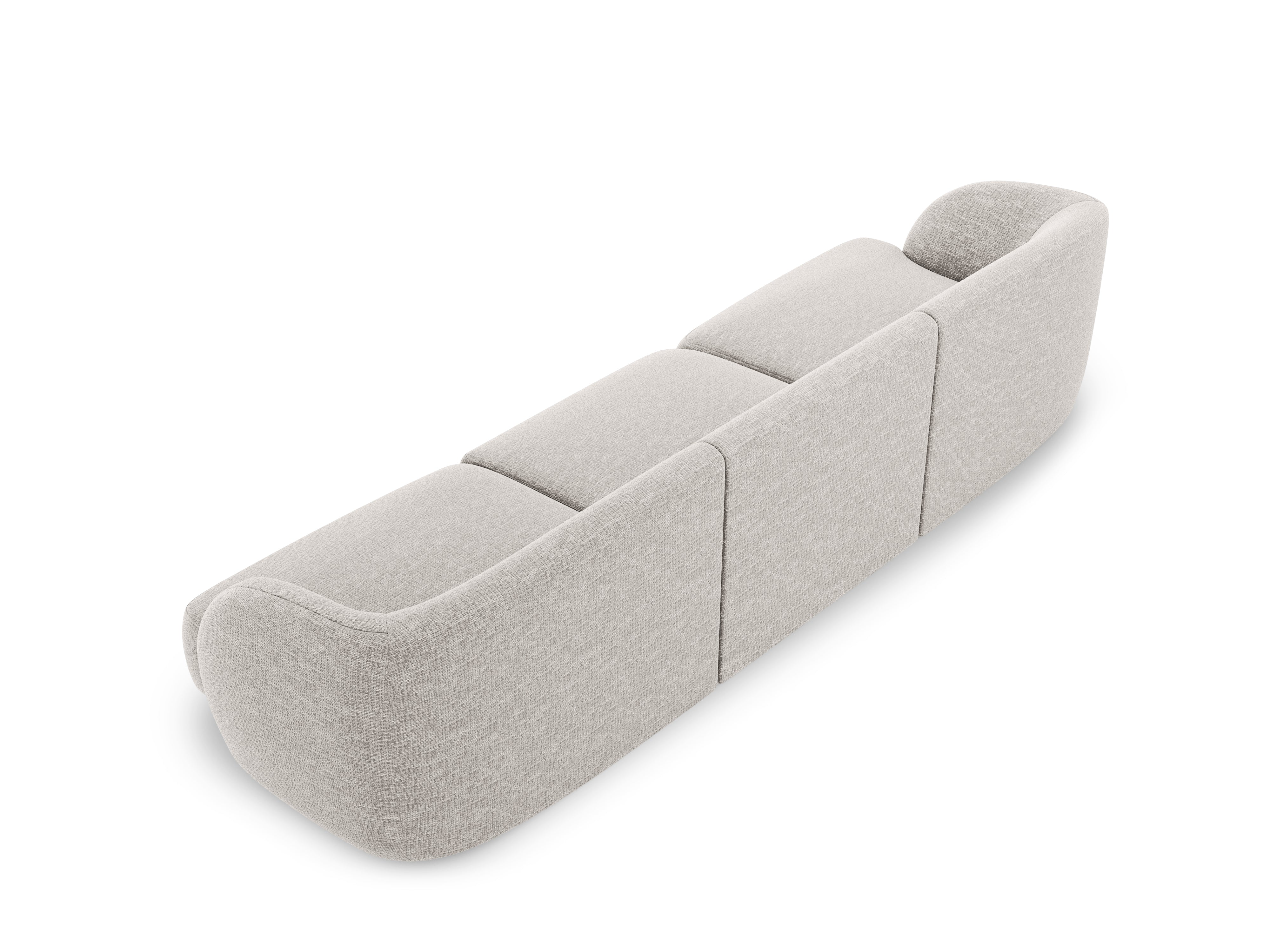 Sofa w tkaninie szenilowej 3-osobowa MILEY jasnoszary Micadoni    Eye on Design