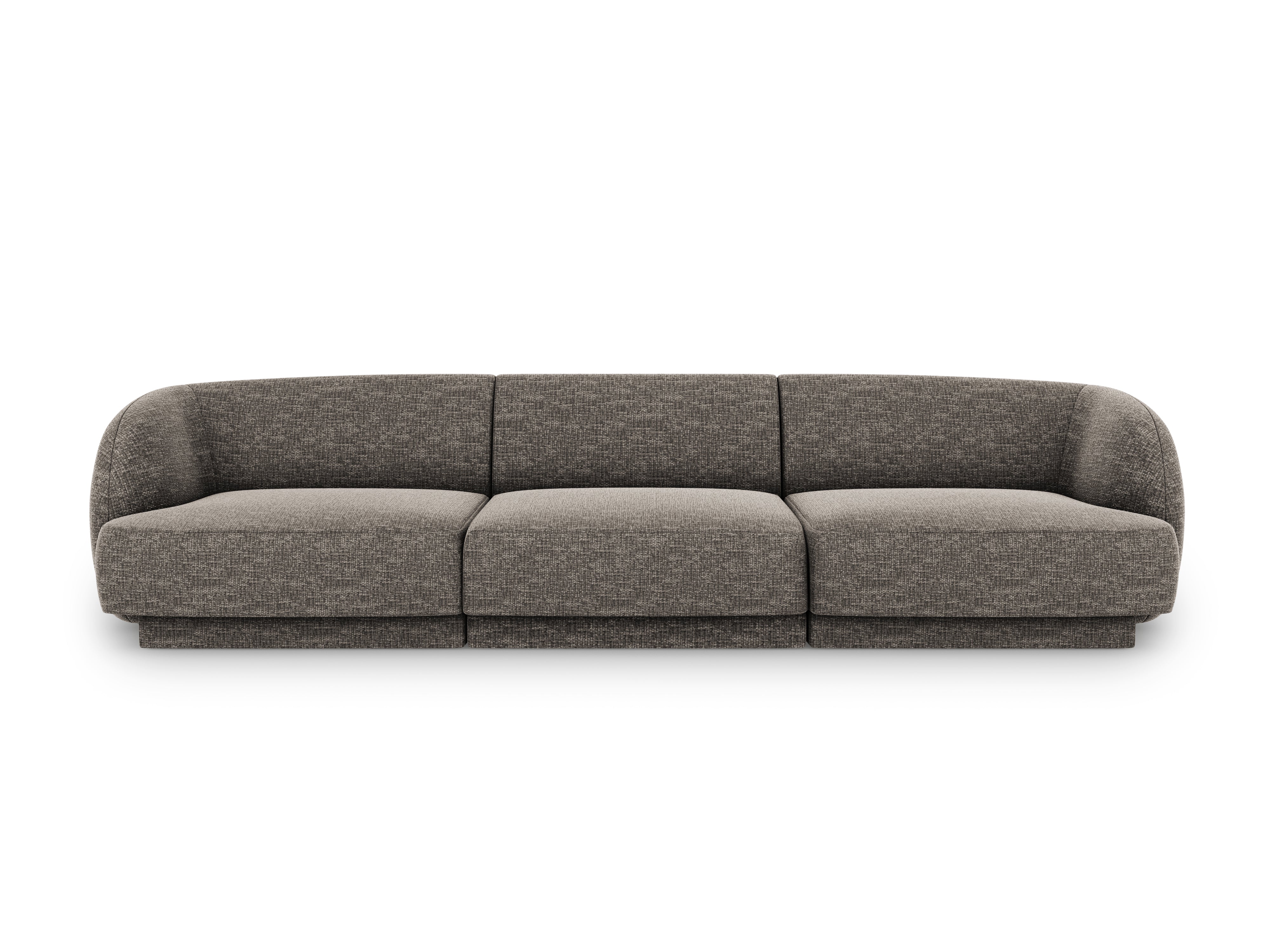 Sofa w tkaninie szenilowej 3-osobowa MILEY szary Micadoni    Eye on Design