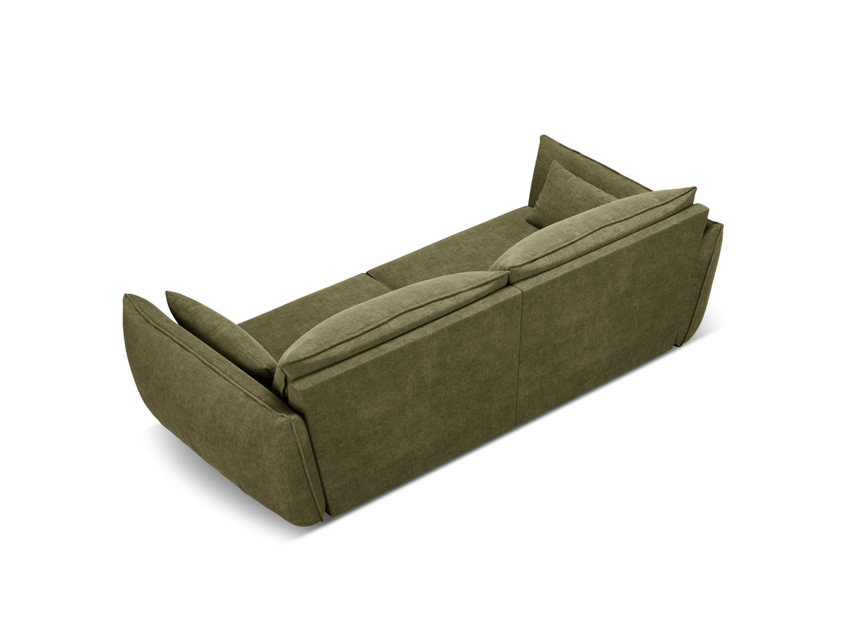 Sofa 3-osobowa KAELLE zielony szenil Over The Horizon – ujęcie tylne
