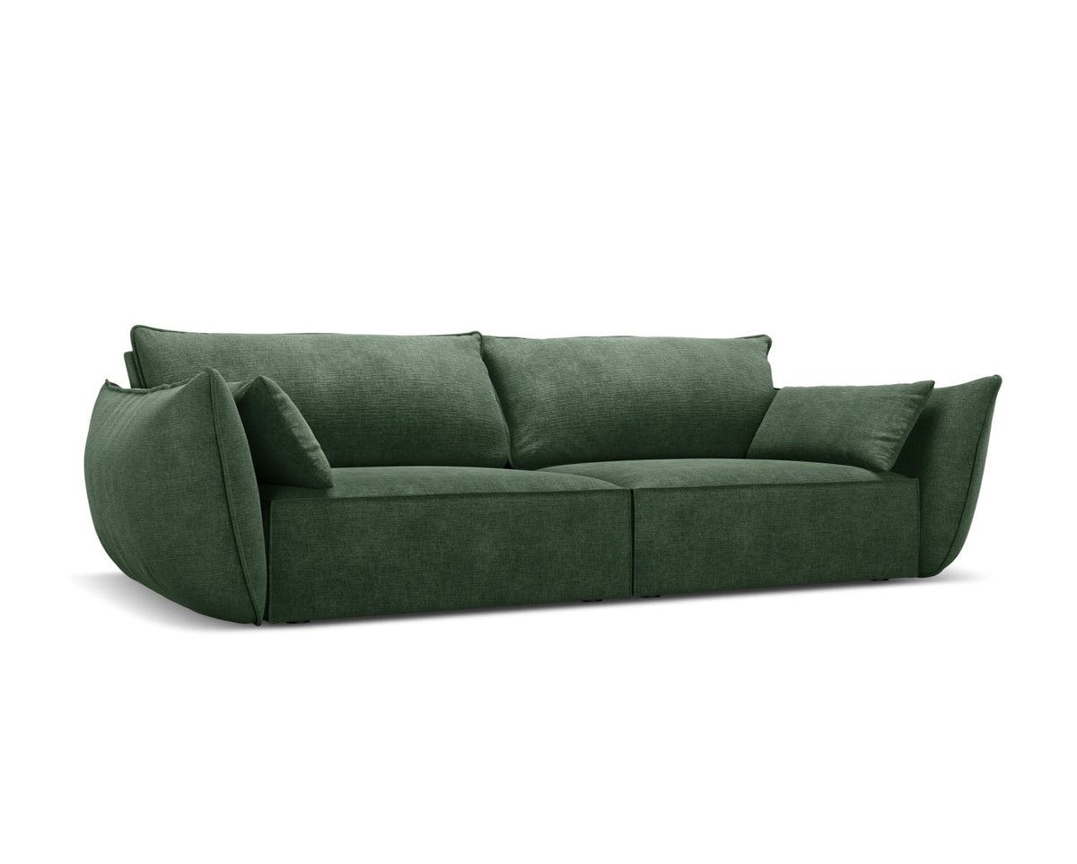 Sofa 3-osobowa KAELLE butelkowa zieleń szenil Over The Horizon – ujęcie boczne