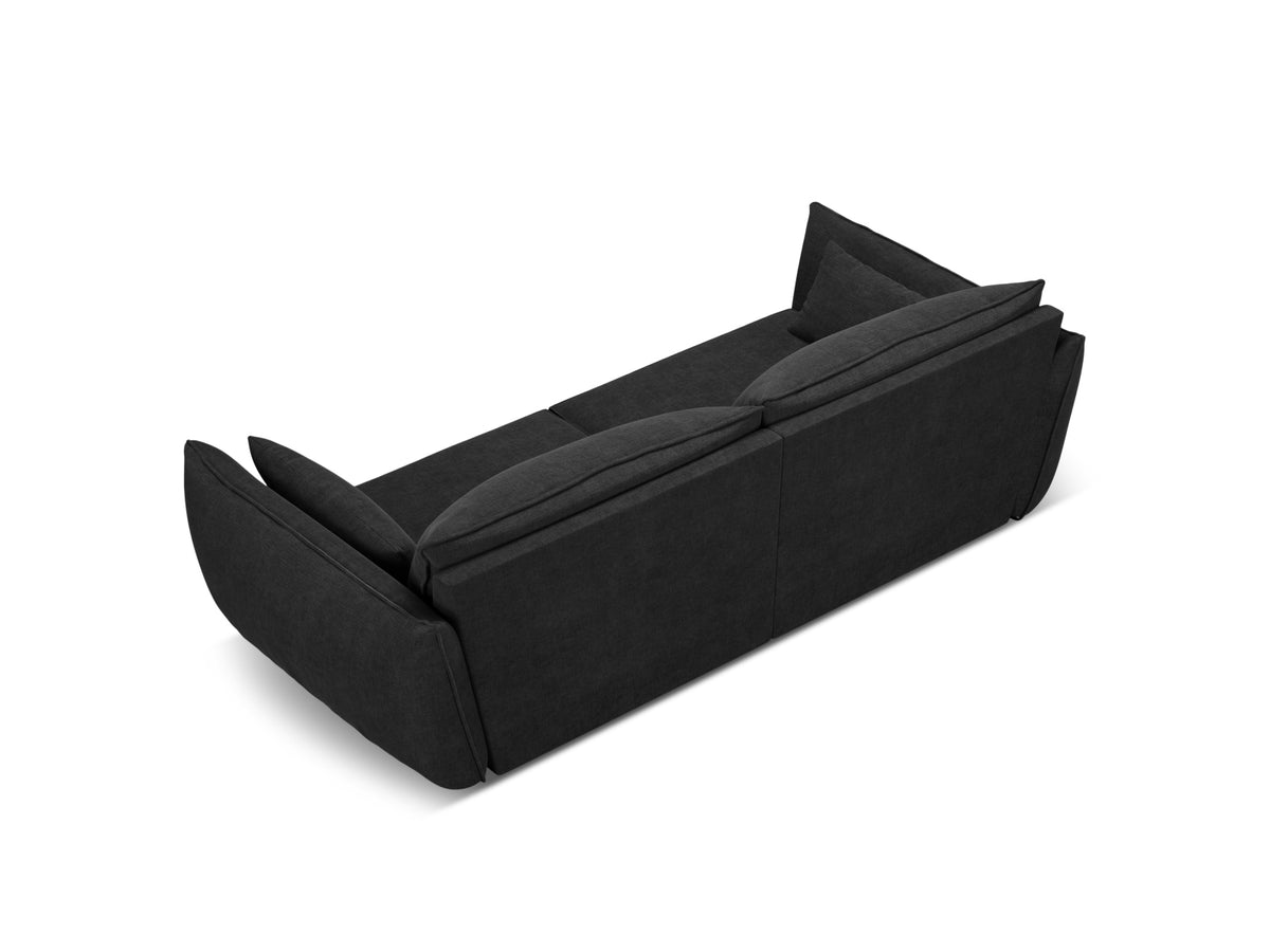 Sofa 3-osobowa KAELLE czarny szenil Over The Horizon – ujęcie tylne