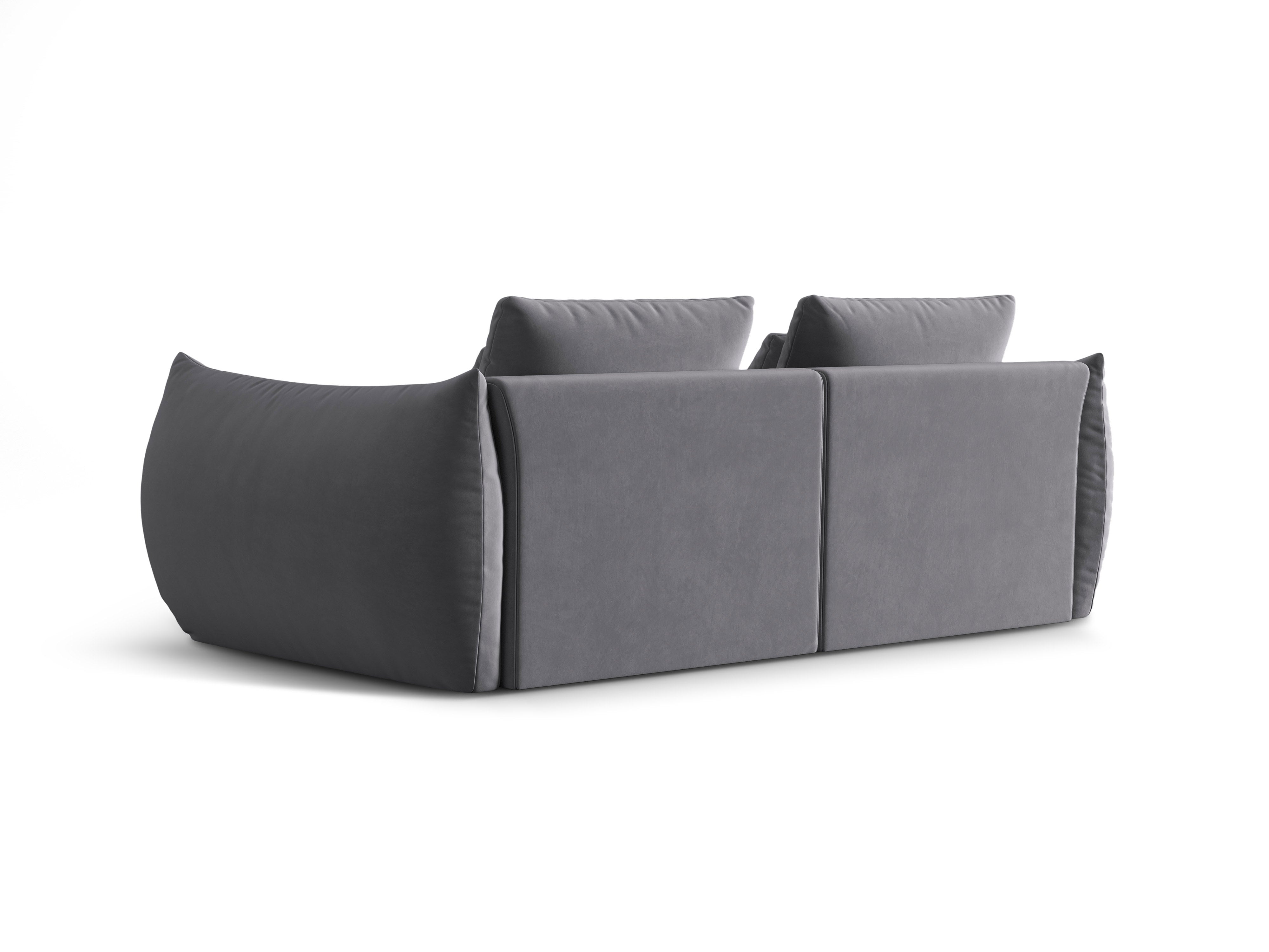 Dark gray 3-seater velvet sofa
