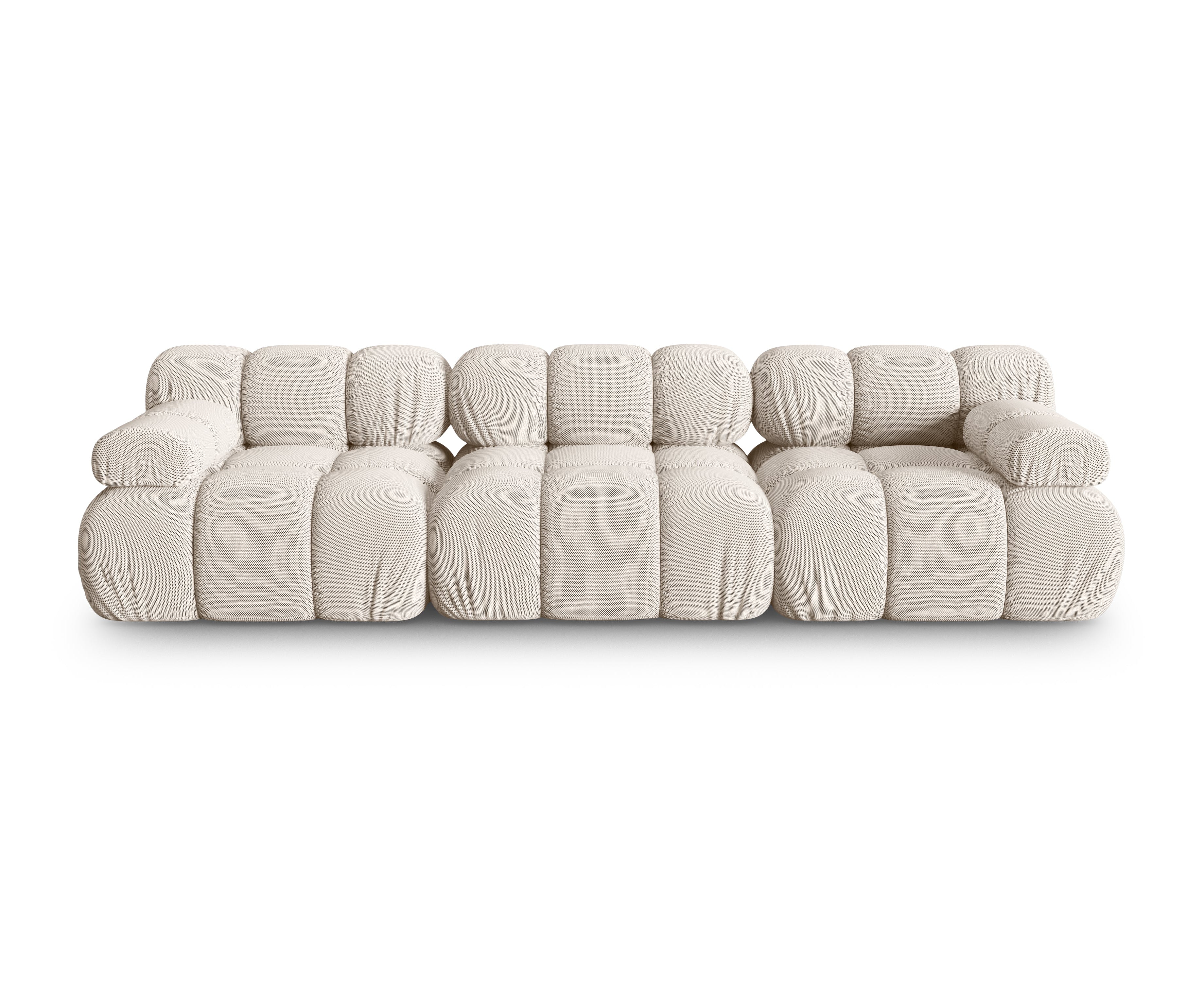 Modulaire 3-zitsbank BELLIS in beige 3D-stof