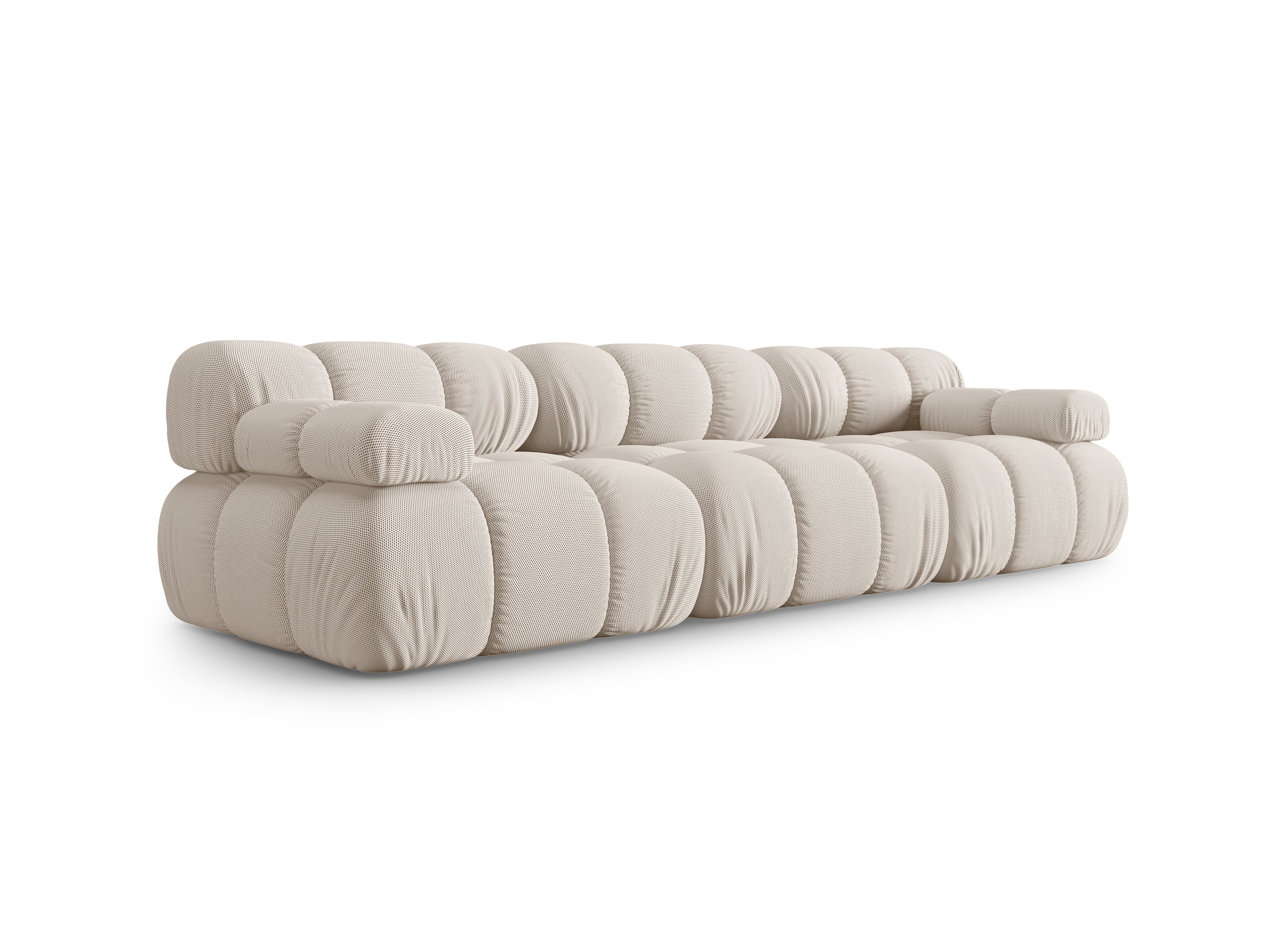 Modulaire 3-zitsbank BELLIS in beige 3D-stof