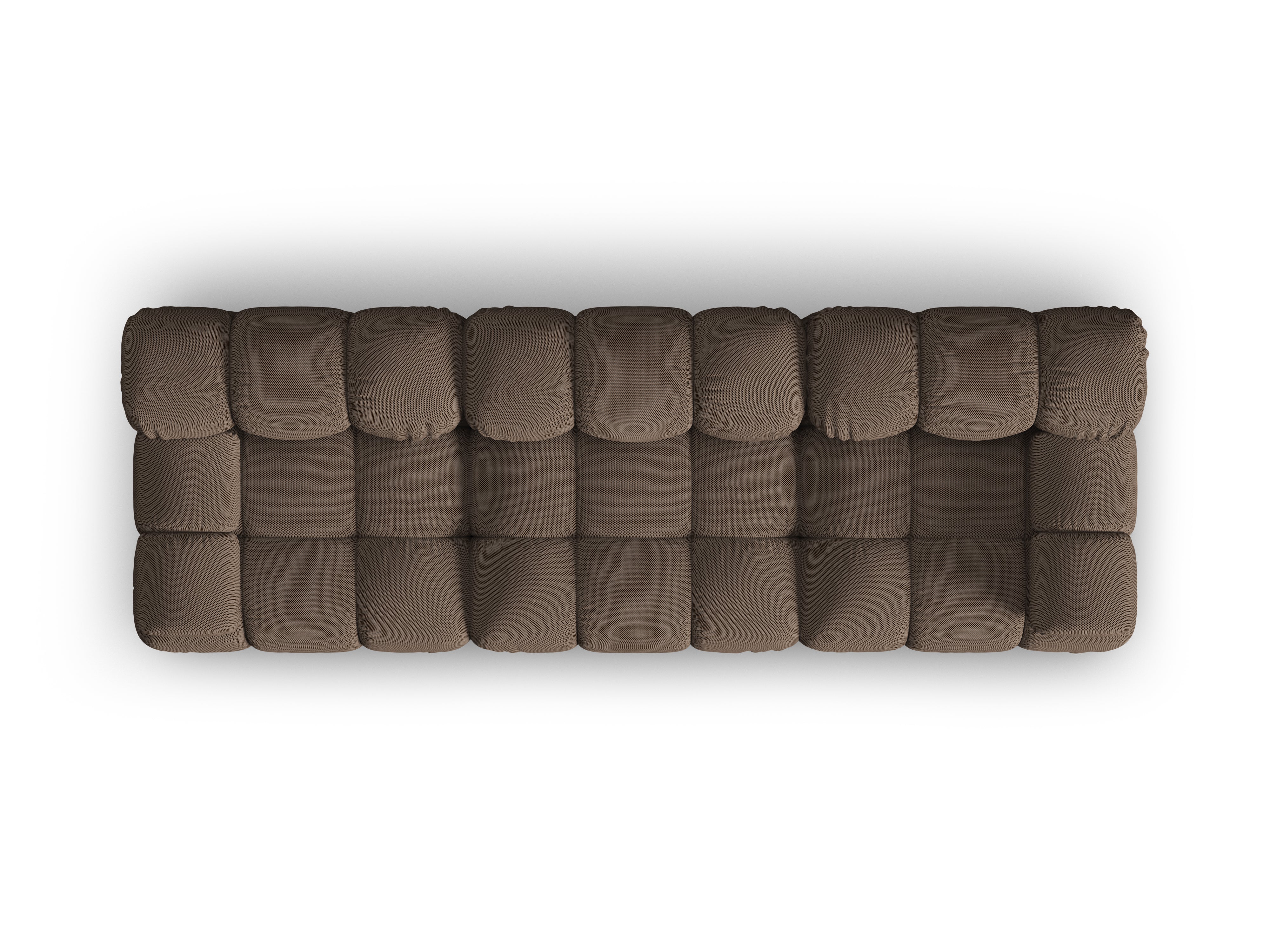 Modulaire 3-zitsbank BELLIS in bruin 3D-stof