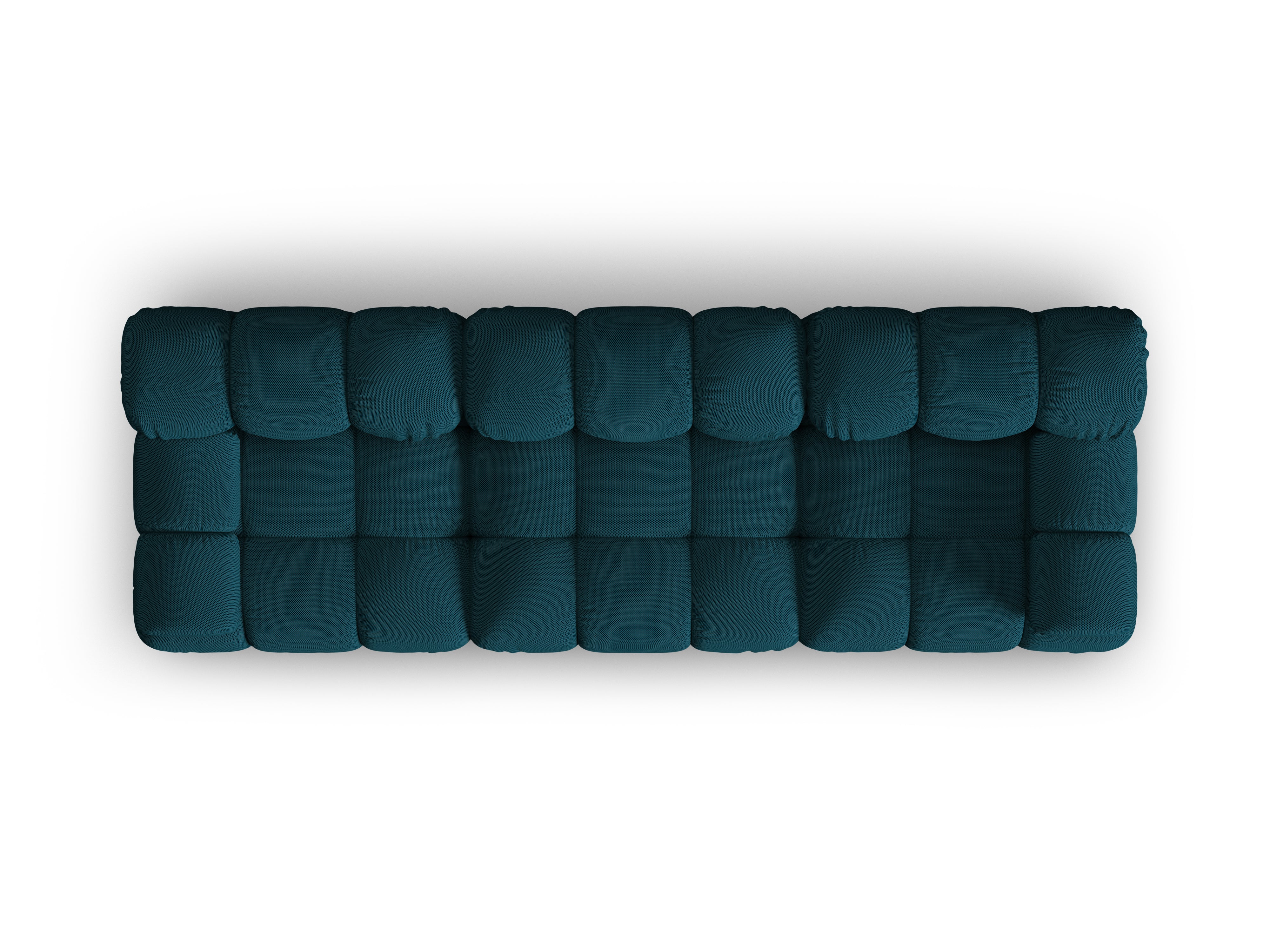 Modulaire 3-zitsbank BELLIS in zeegroene 3D-stof