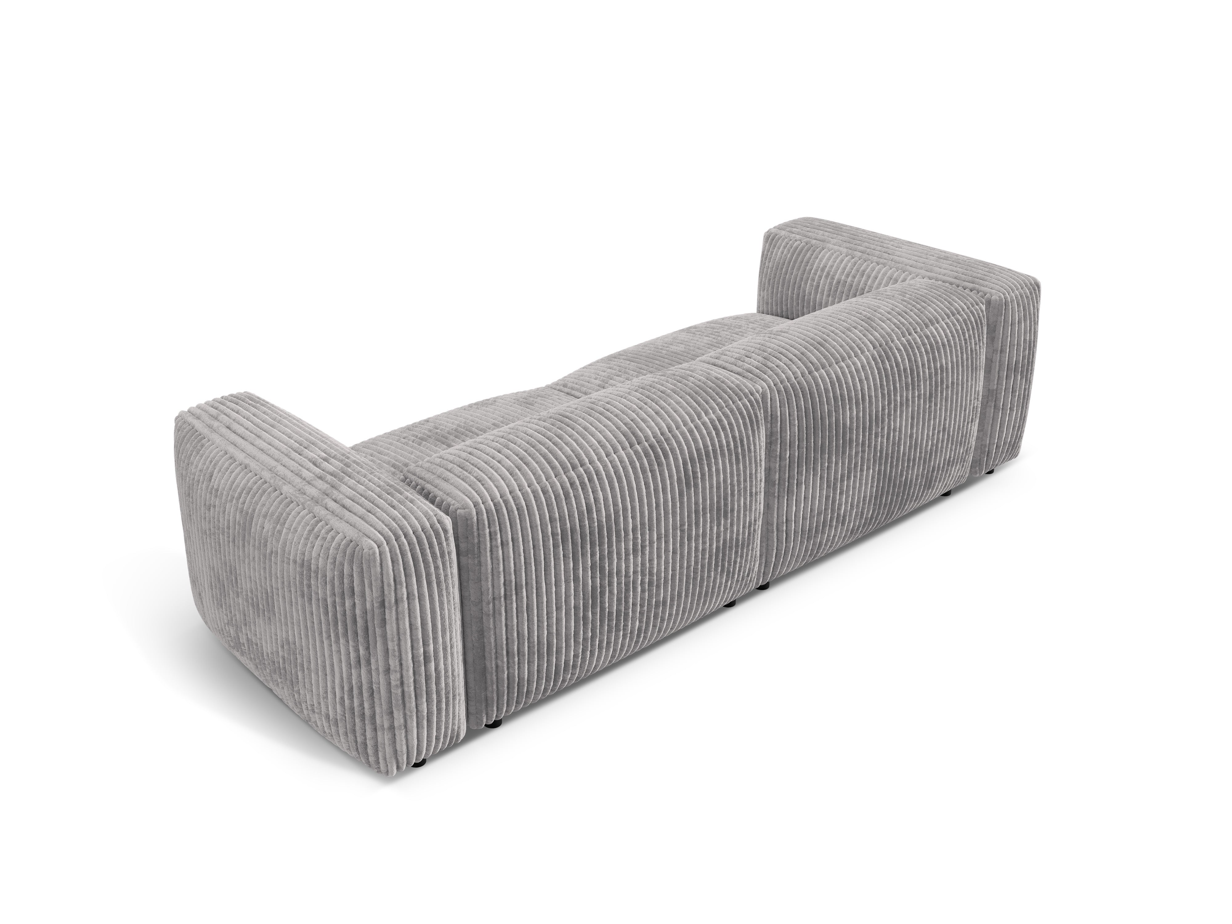 3-person sofa Martina light gray corduroy