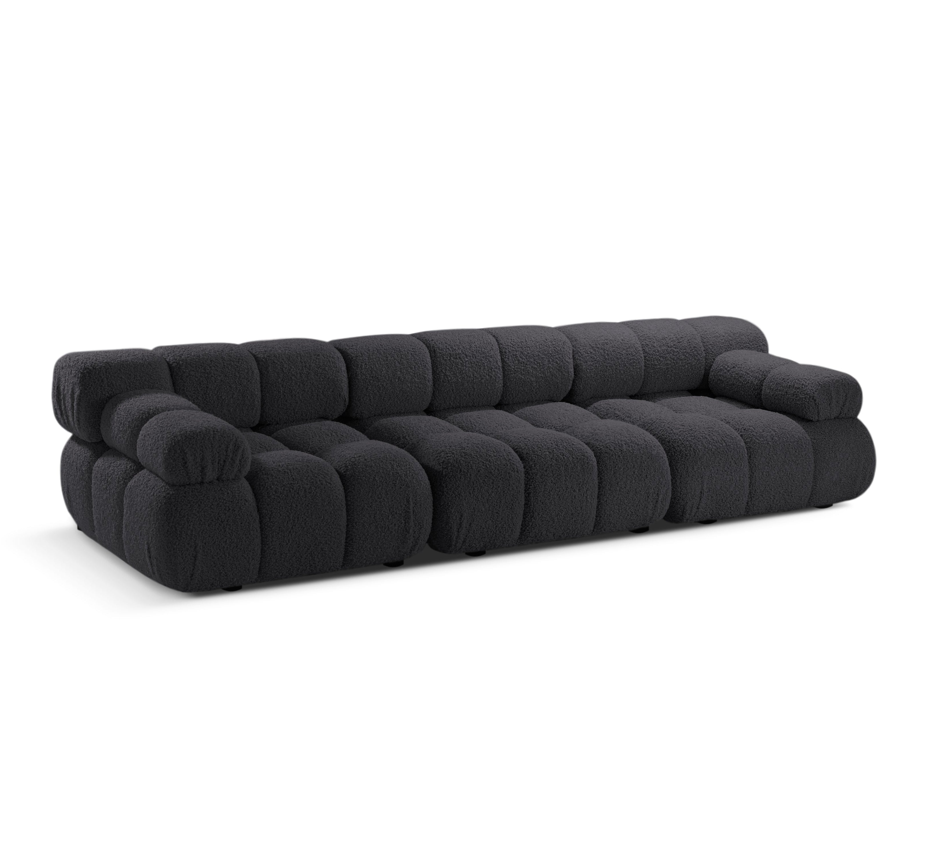 Modulaire 3-zitsbank BELLIS in grafiet boucle