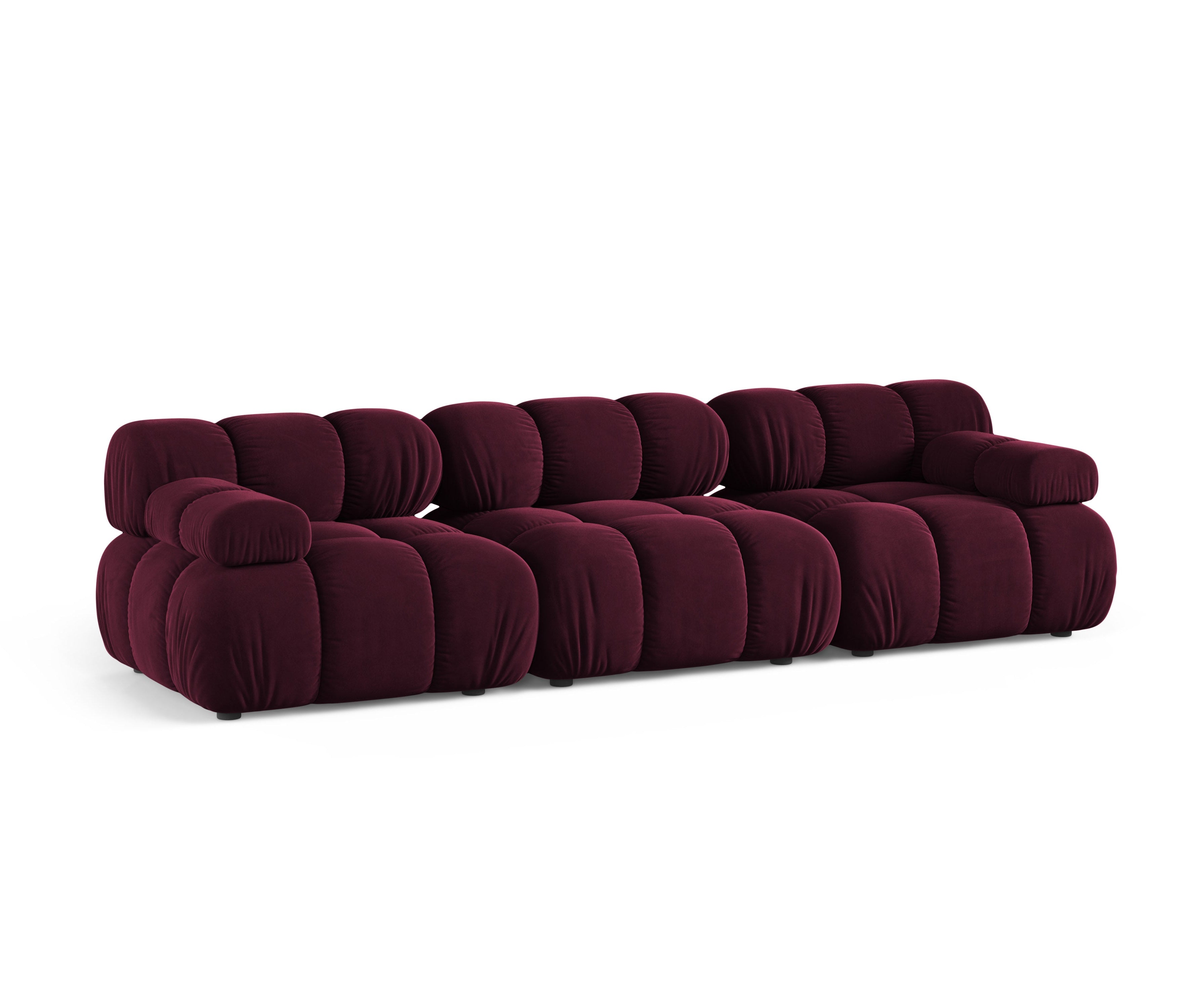 Modulaire 3-zitsbank BELLIS in bordeaux fluweel