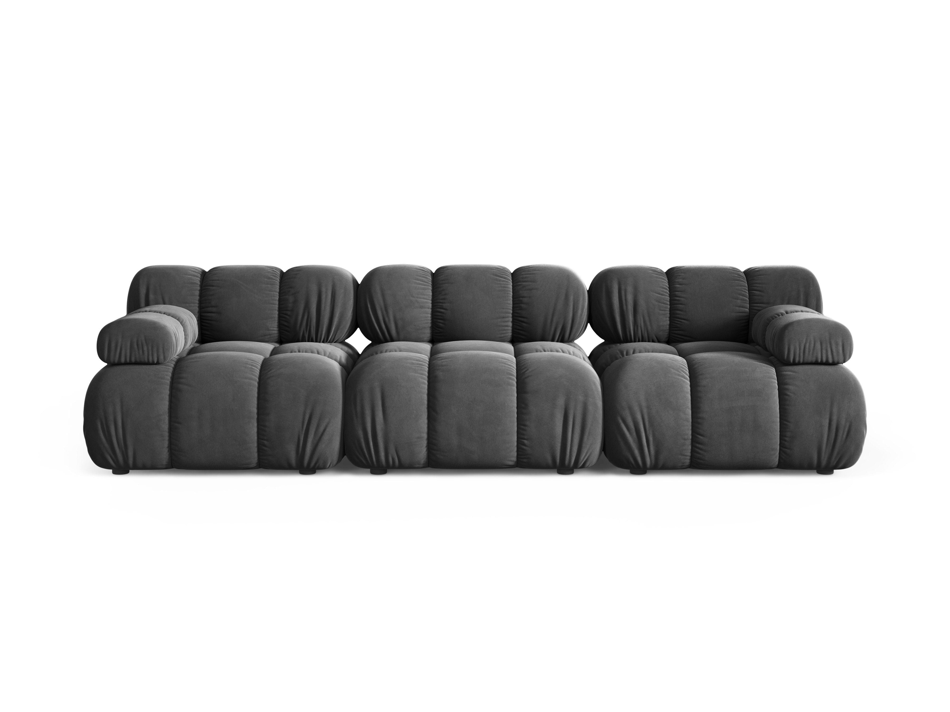 Modulaire 3-zitsbank BELLIS grijs fluweel
