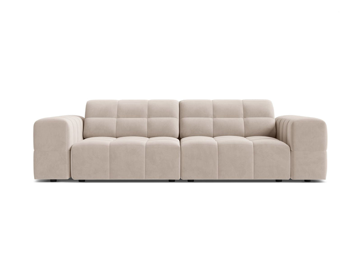 Sofa aksamitna 3-osobowa JENNIFER jasnobeżowy Venus – Micadoni