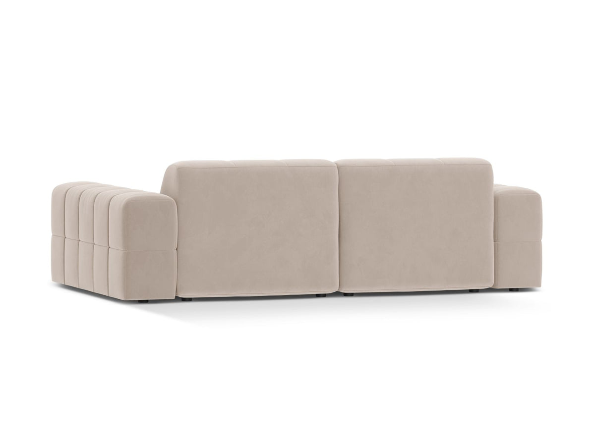 Sofa aksamitna 3-osobowa JENNIFER jasnobeżowy Venus – ujęcie tylne