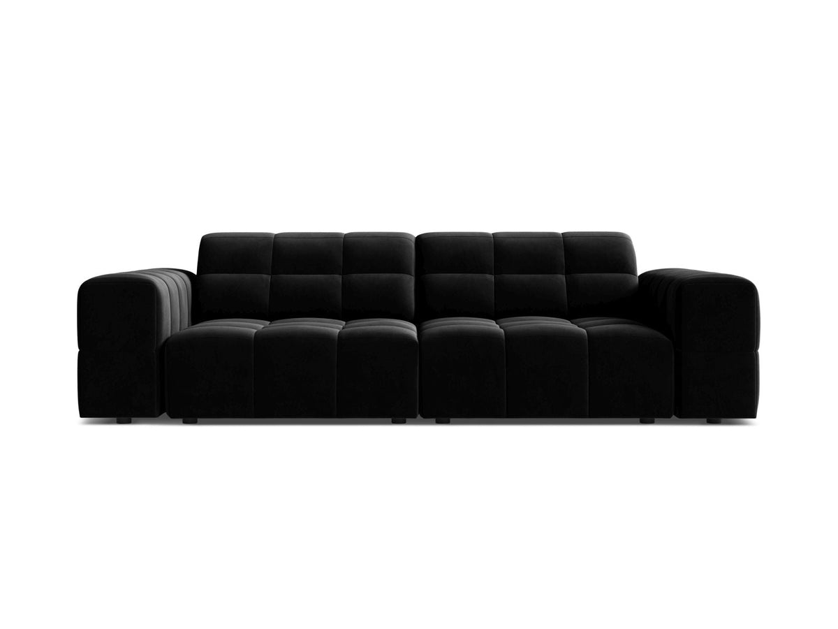Sofa aksamitna 3-osobowa JENNIFER czarny Venus – Micadoni
