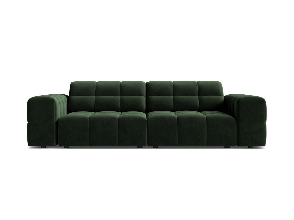 Sofa aksamitna 3-osobowa JENNIFER butelkowa zieleń Venus – Micadoni