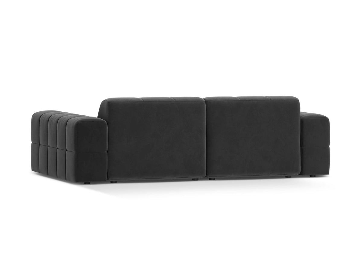 Sofa aksamitna 3-osobowa JENNIFER szary Venus – ujęcie tylne