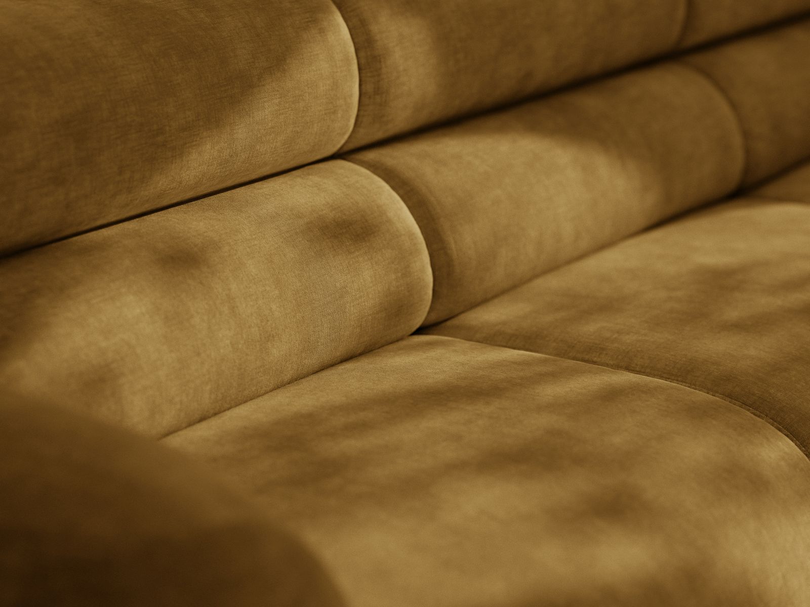 Sofa 3-zits NEO mosterdkleurig chenille