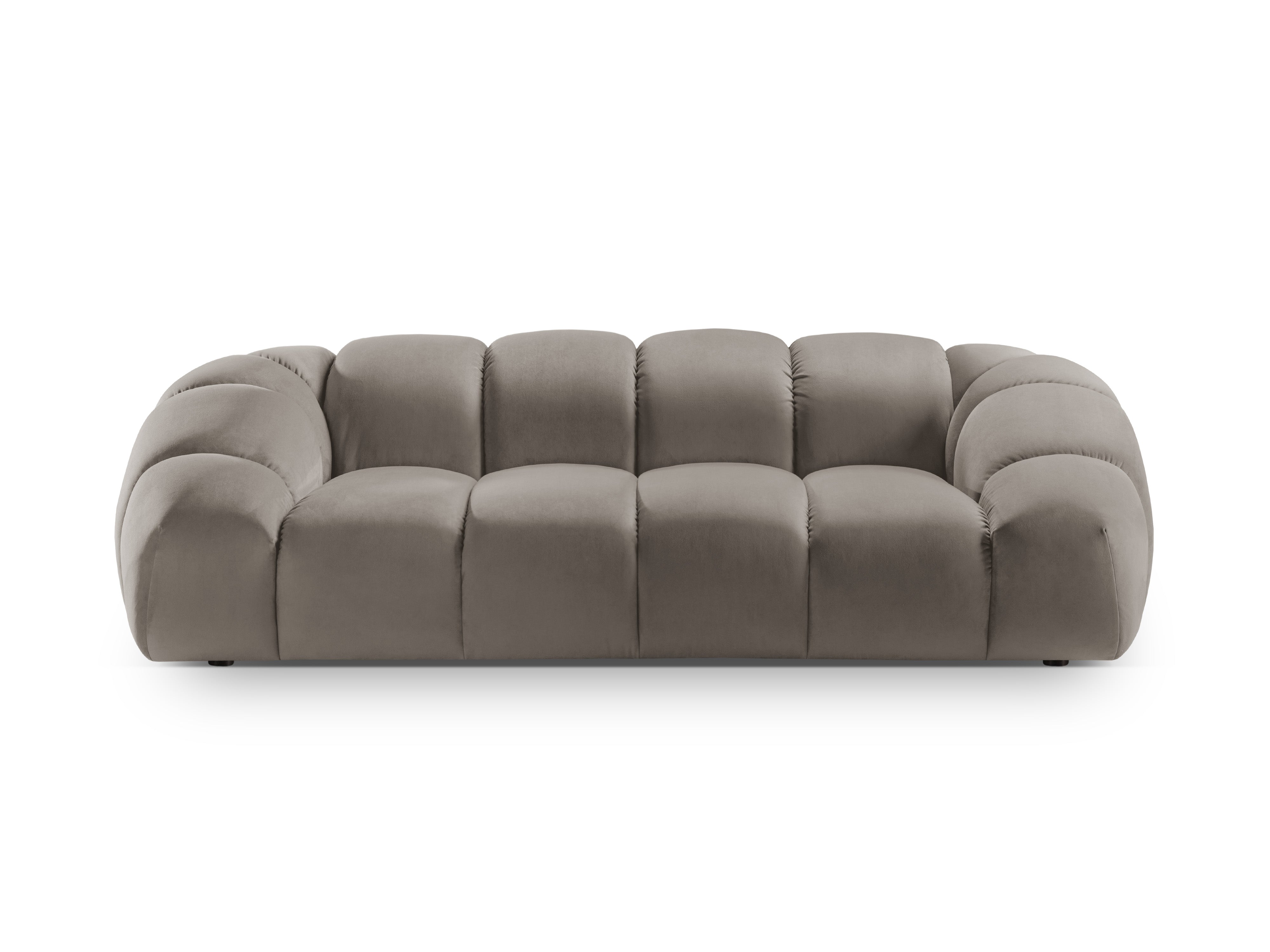 Sofa van fluweel 3-zits DIANA grijsbruin