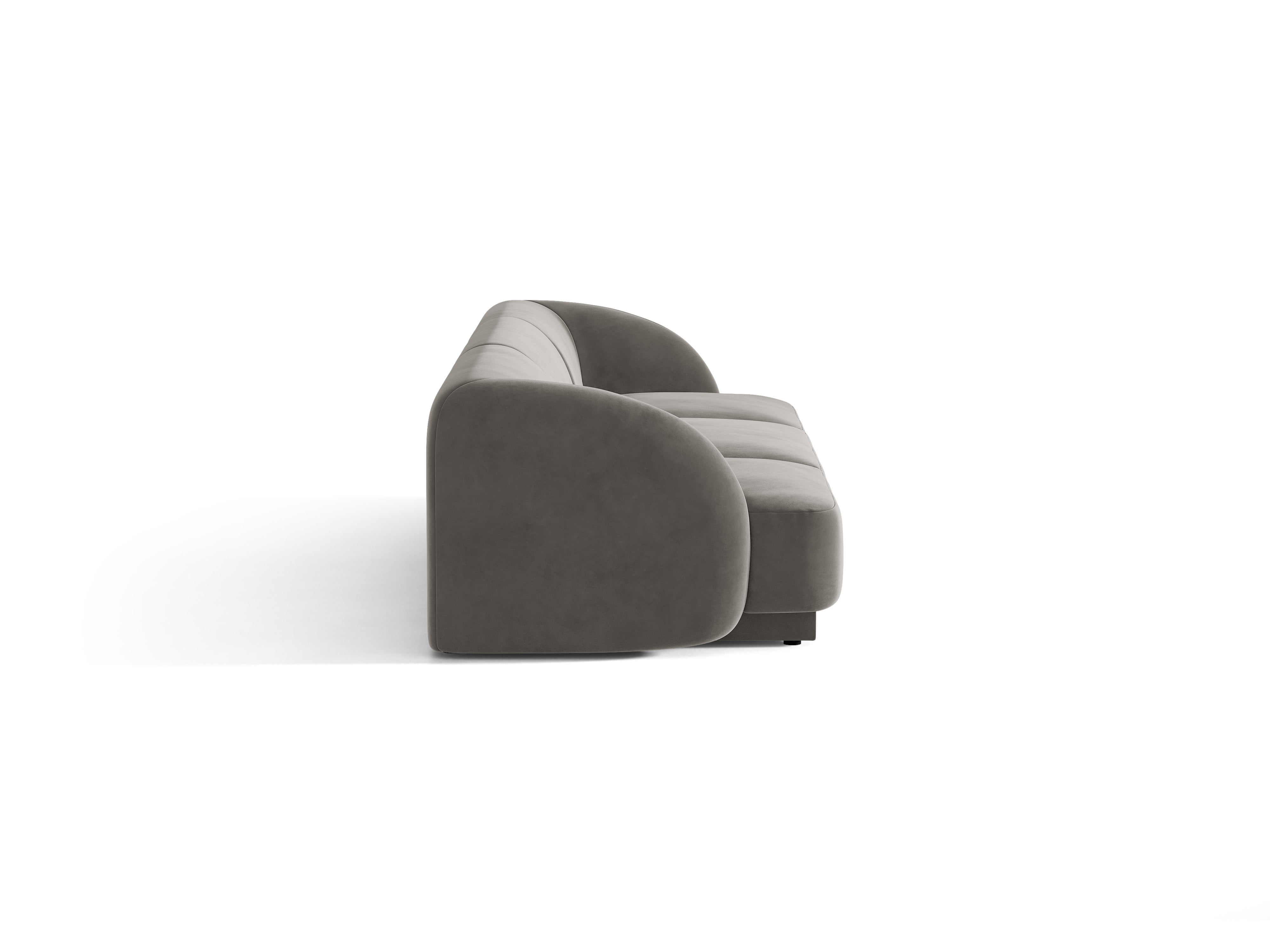 Sofa van fluweel voor 3 personen MILEY lichtgrijs