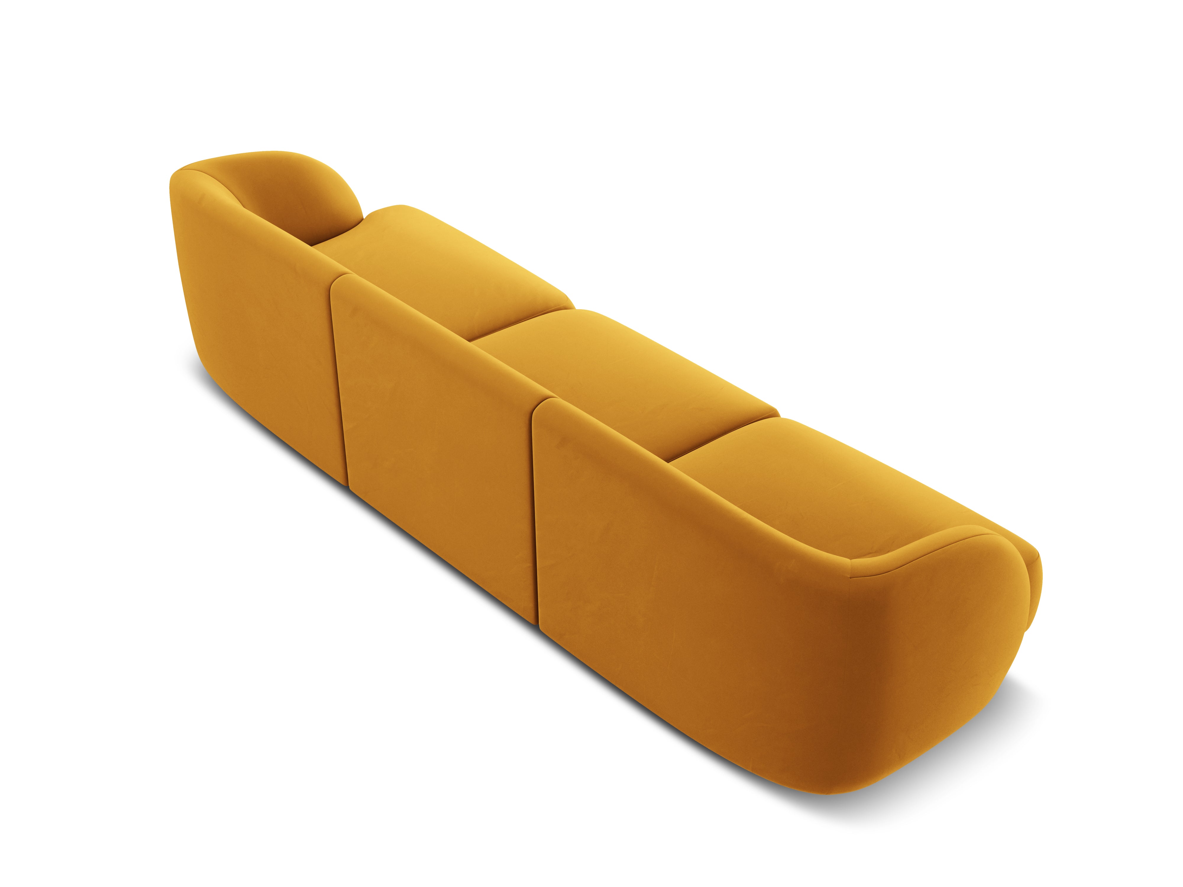 Sofa aksamitna 3-osobowa MILEY żółty Micadoni    Eye on Design