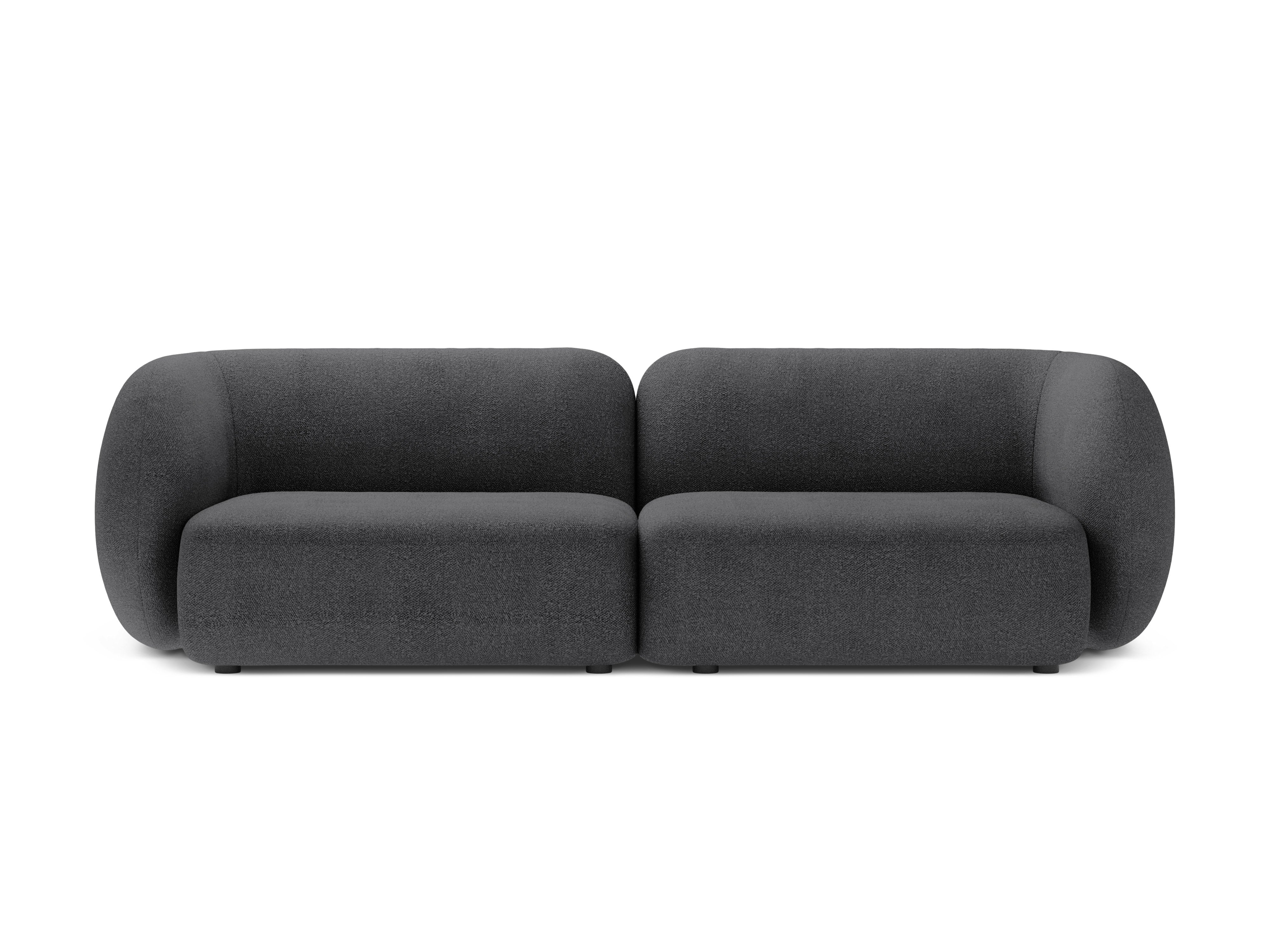 Sofa für 4 Personen KATE dunkelgrau Boucle