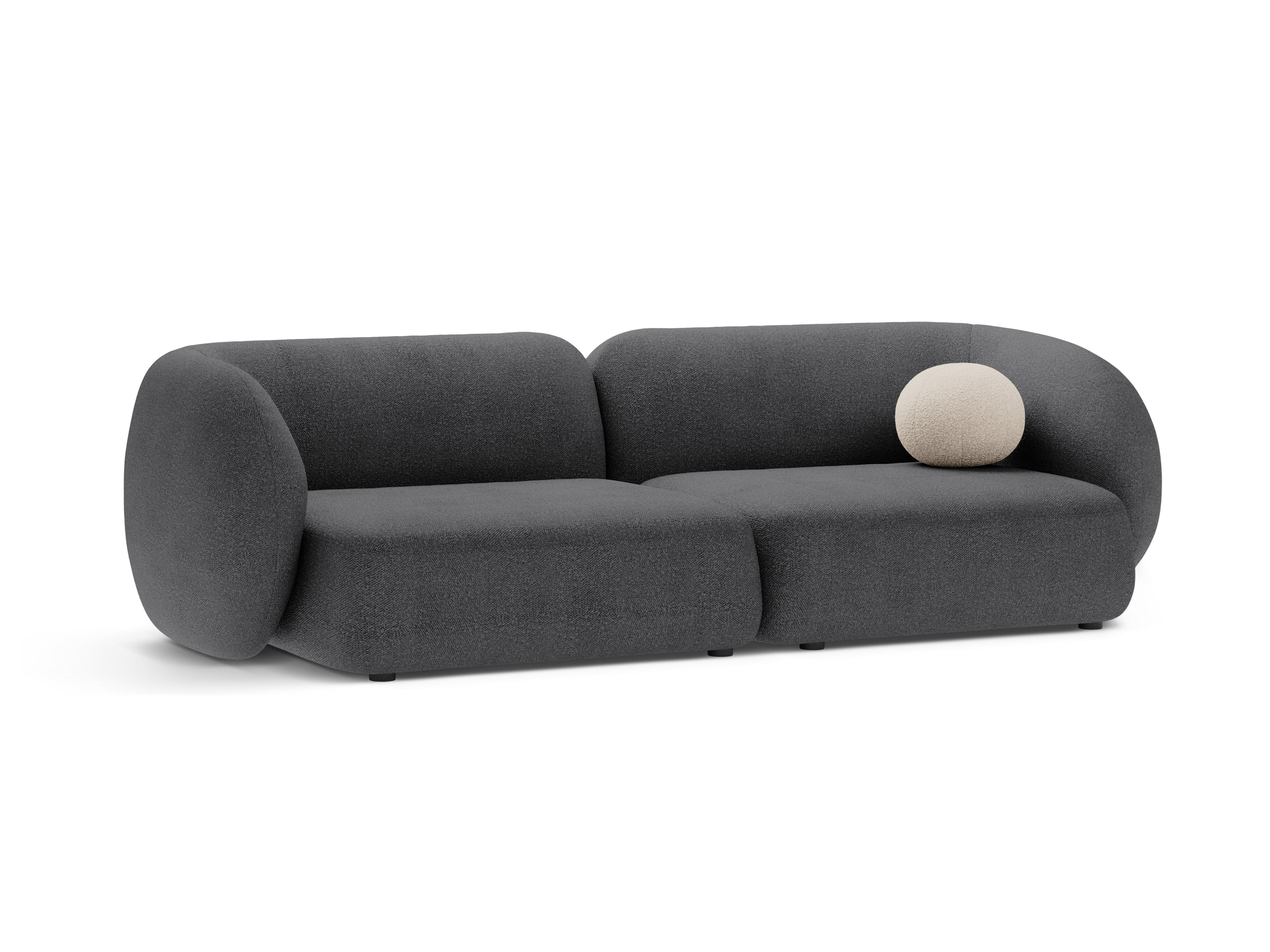 Sofa für 4 Personen KATE dunkelgrau Boucle