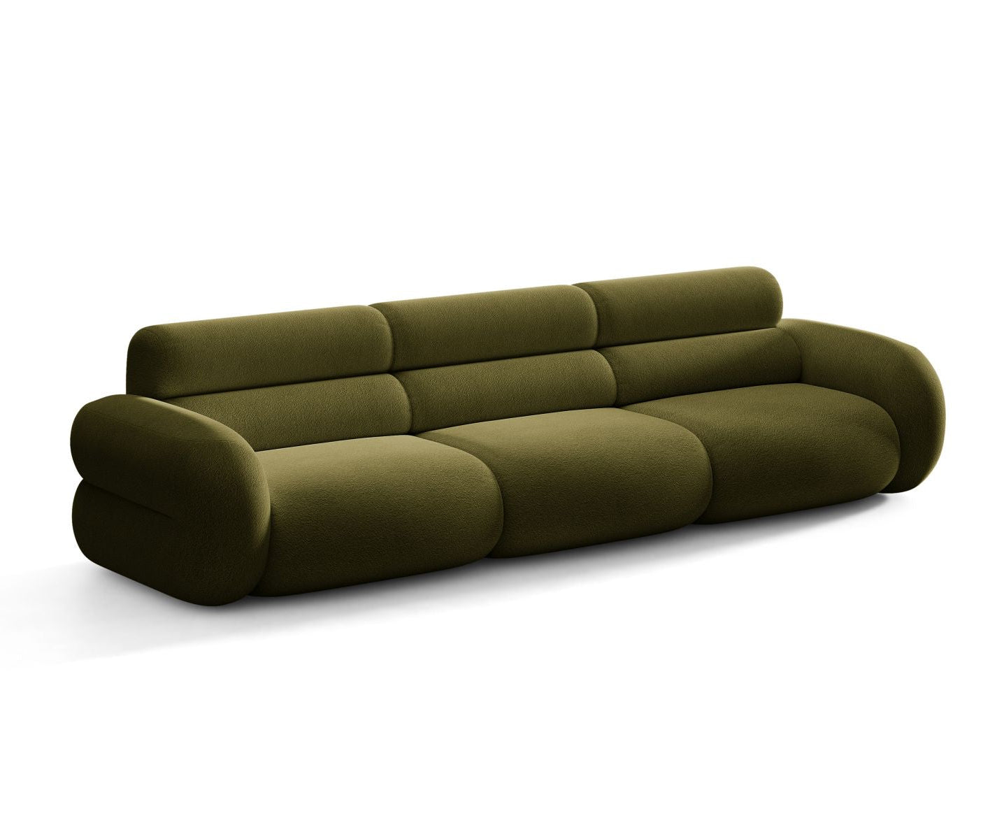 Sofa voor 4 personen NEO olijfgroene boucle