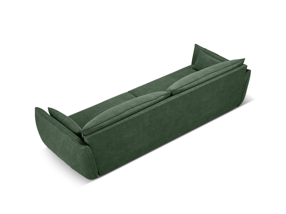 Sofa 4-osobowa KAELLE butelkowa zieleń szenil Over The Horizon – ujęcie tylne