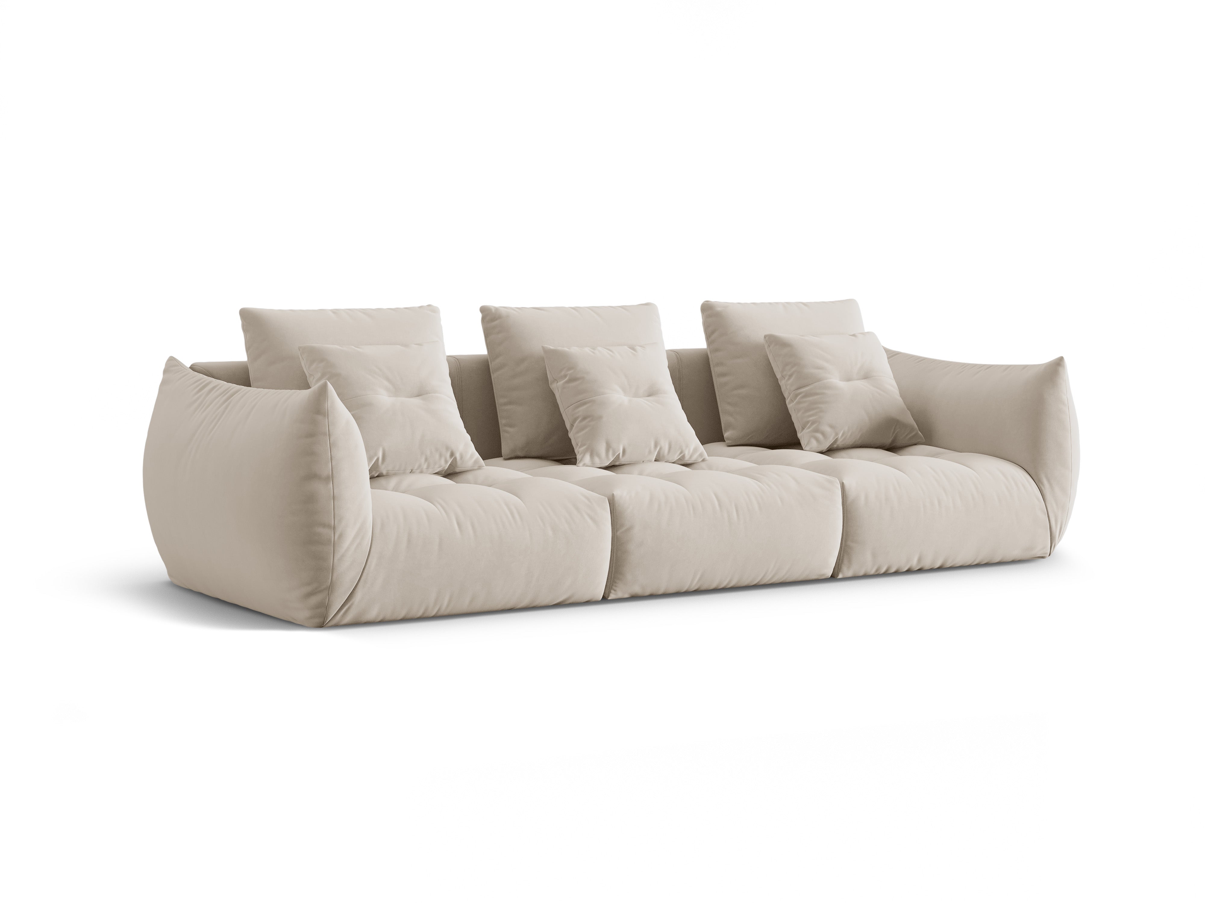 Samtsofa 4-Personen Bloom Ecruu
