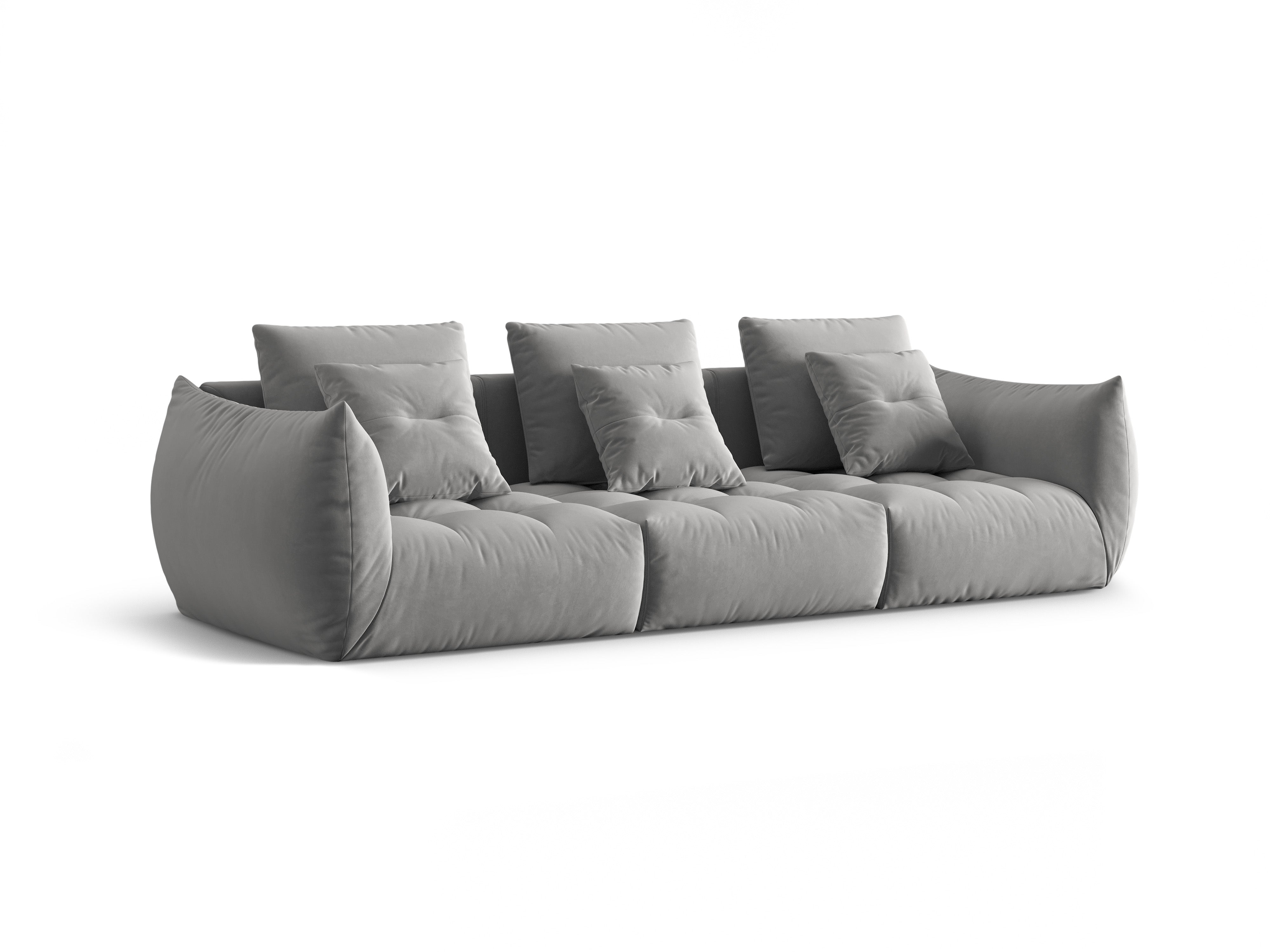 Samtsofa 4-Sitzer Bloom Grey