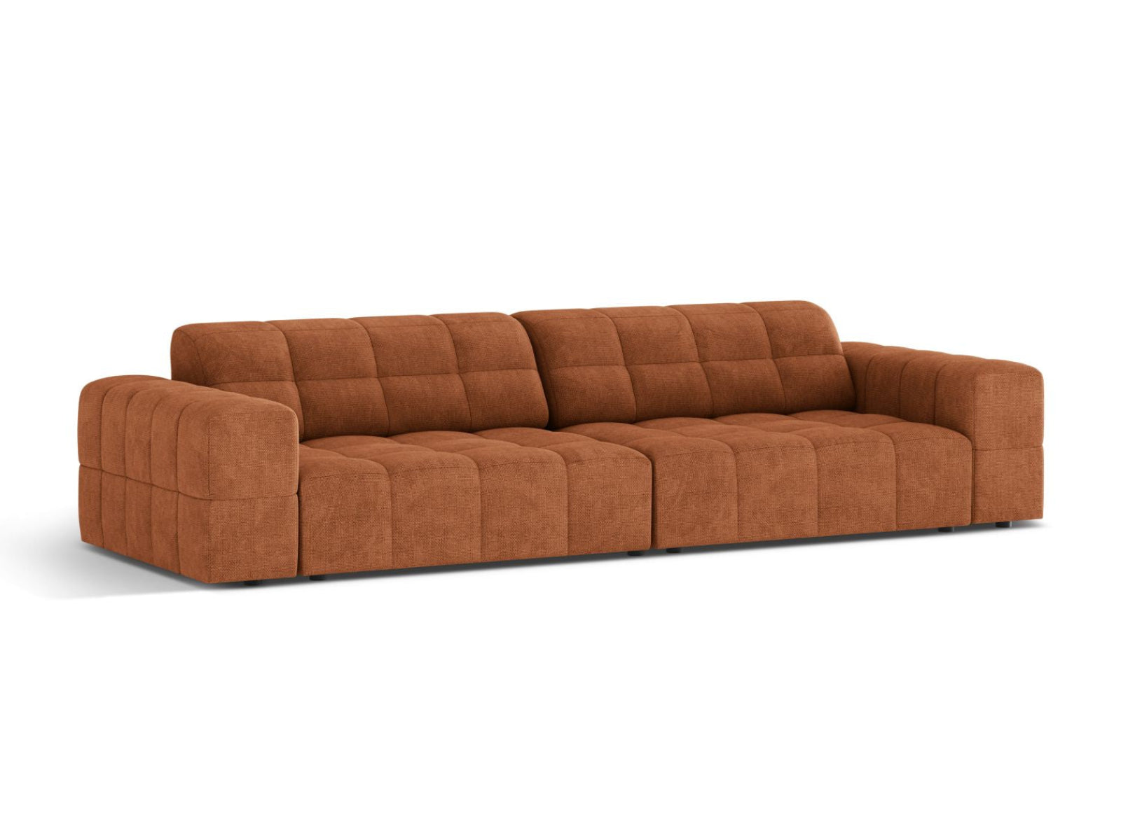Sofa 4-osobowa JENNIFER ceglany szenil – ujęcie boczne