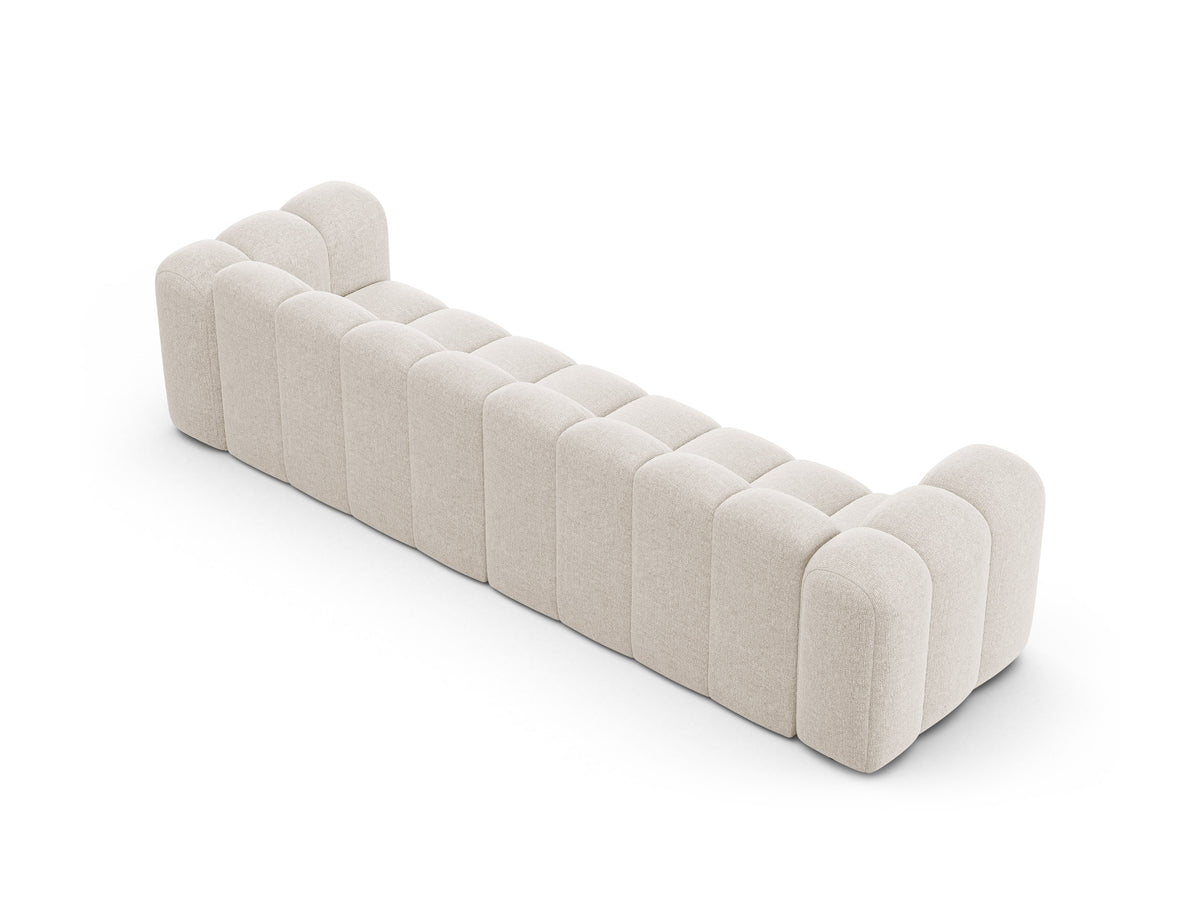 Sofa 4-osobowa LUPINE jasny beżowy szenil – aksamit