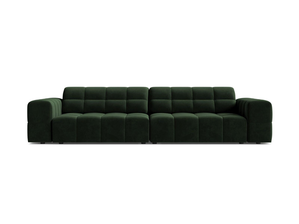 Sofa aksamitna 4-osobowa JENNIFER butelkowa zieleń Venus – Micadoni