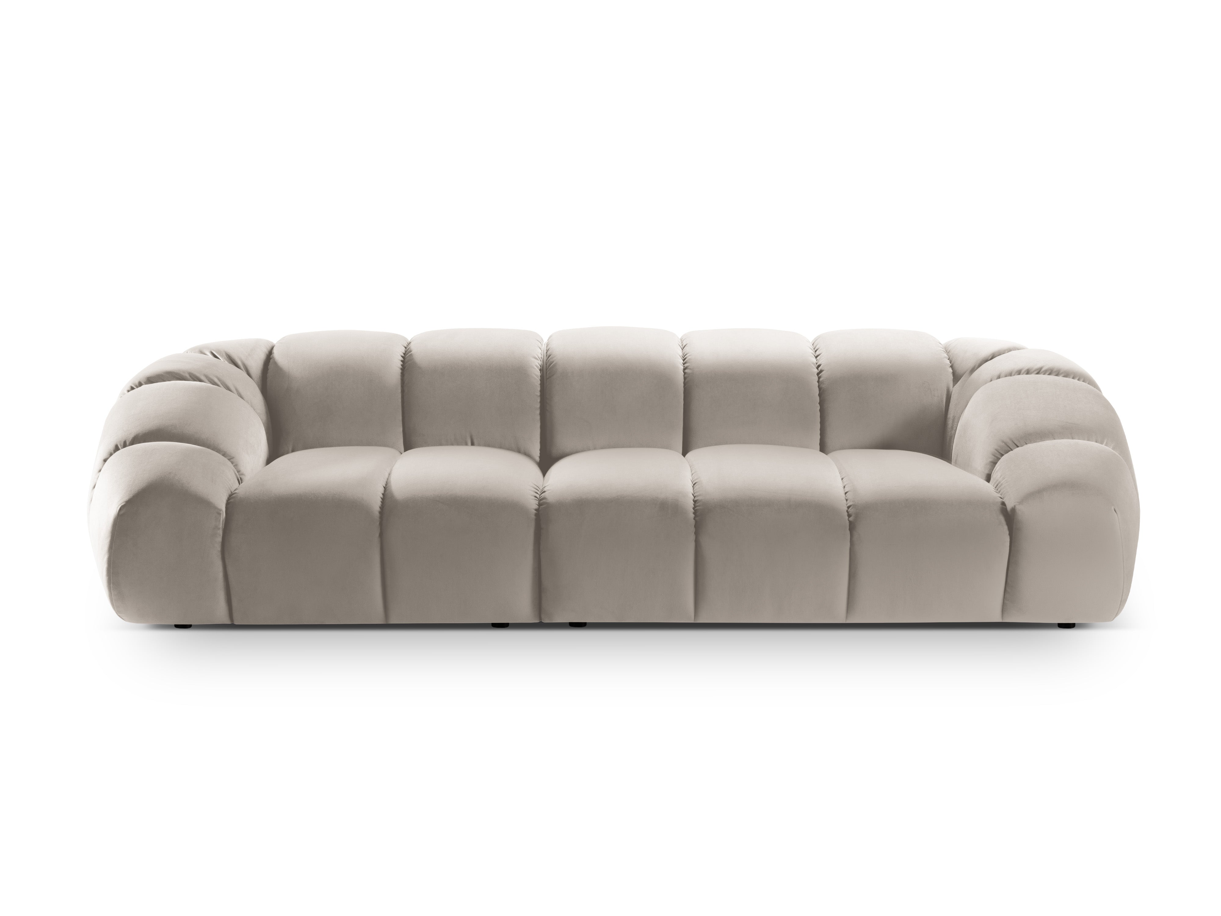 Velvet sofa for 4 people DIANA beige
