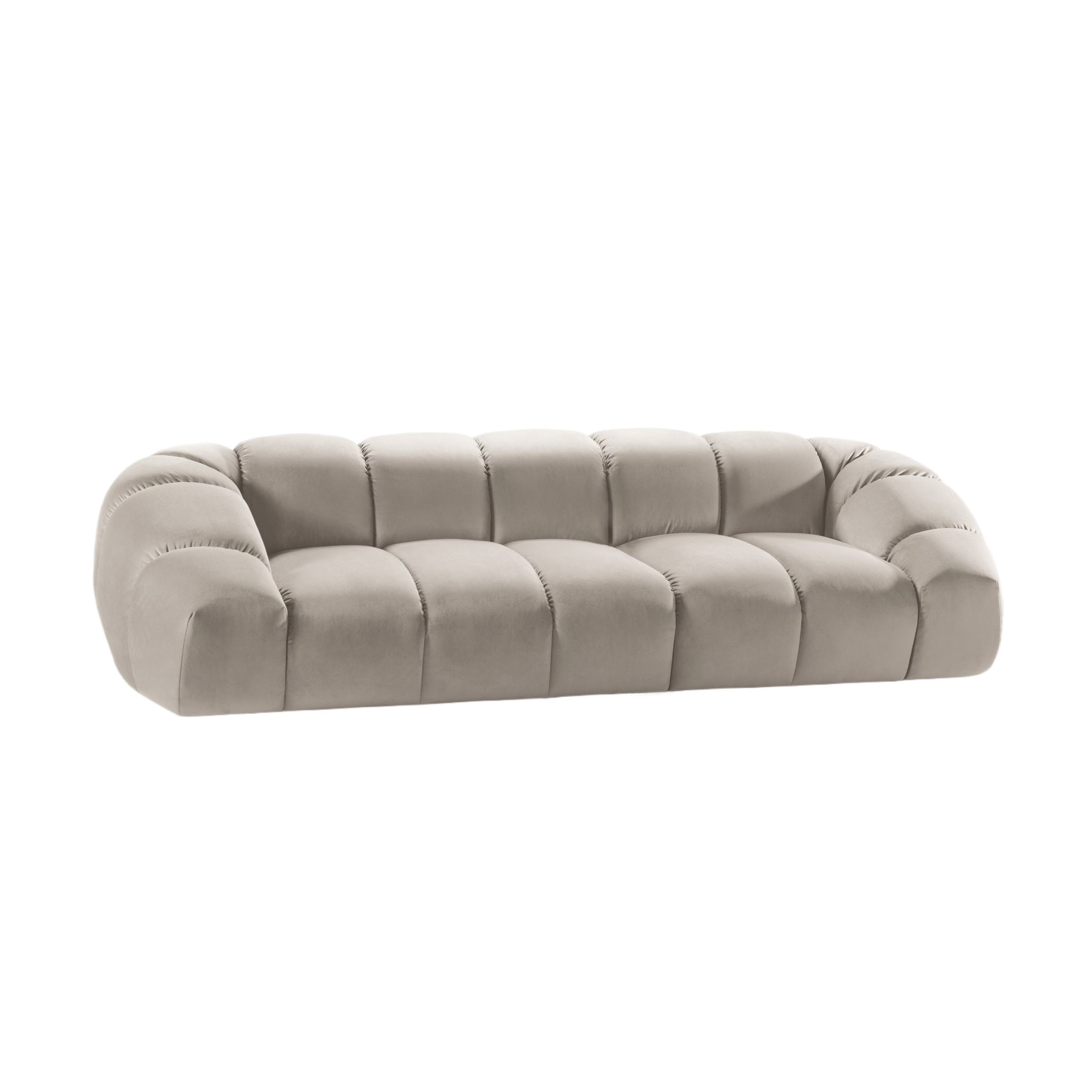 Velvet sofa for 4 people DIANA beige