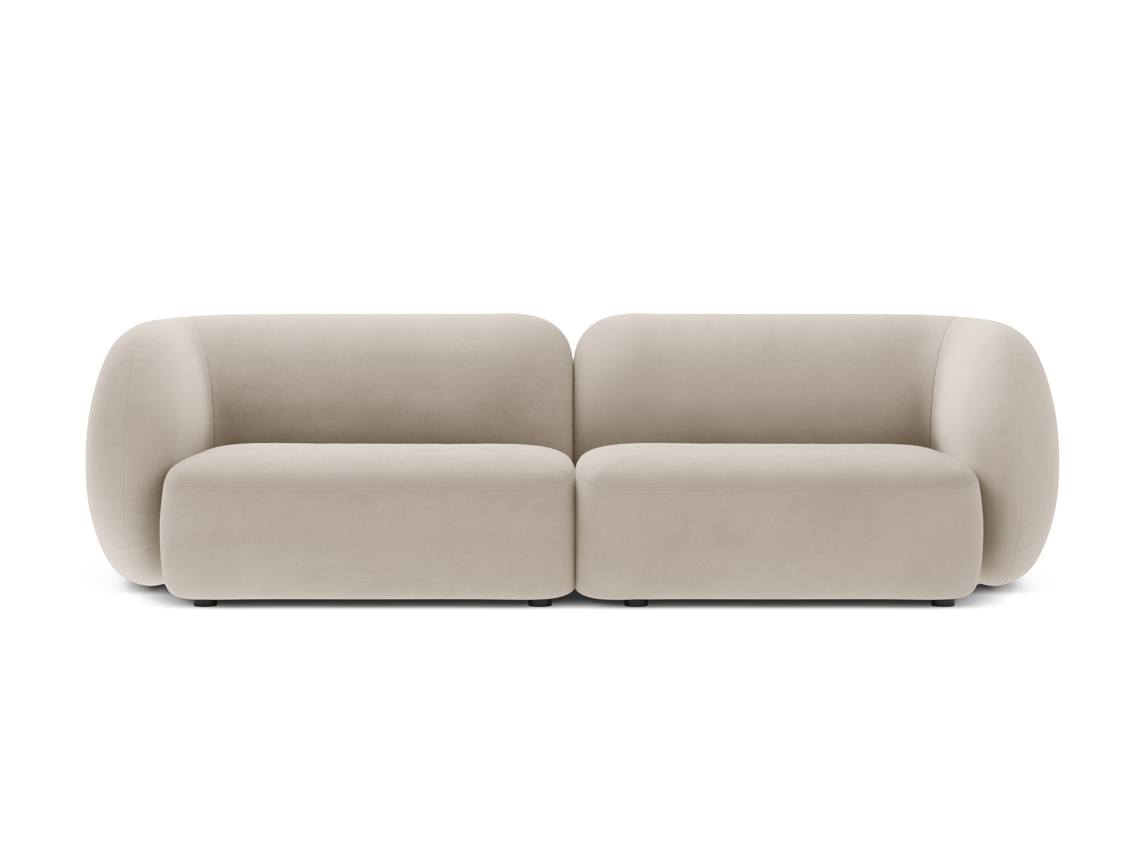 Sofa voor 4 personen van fluweel KATE beige