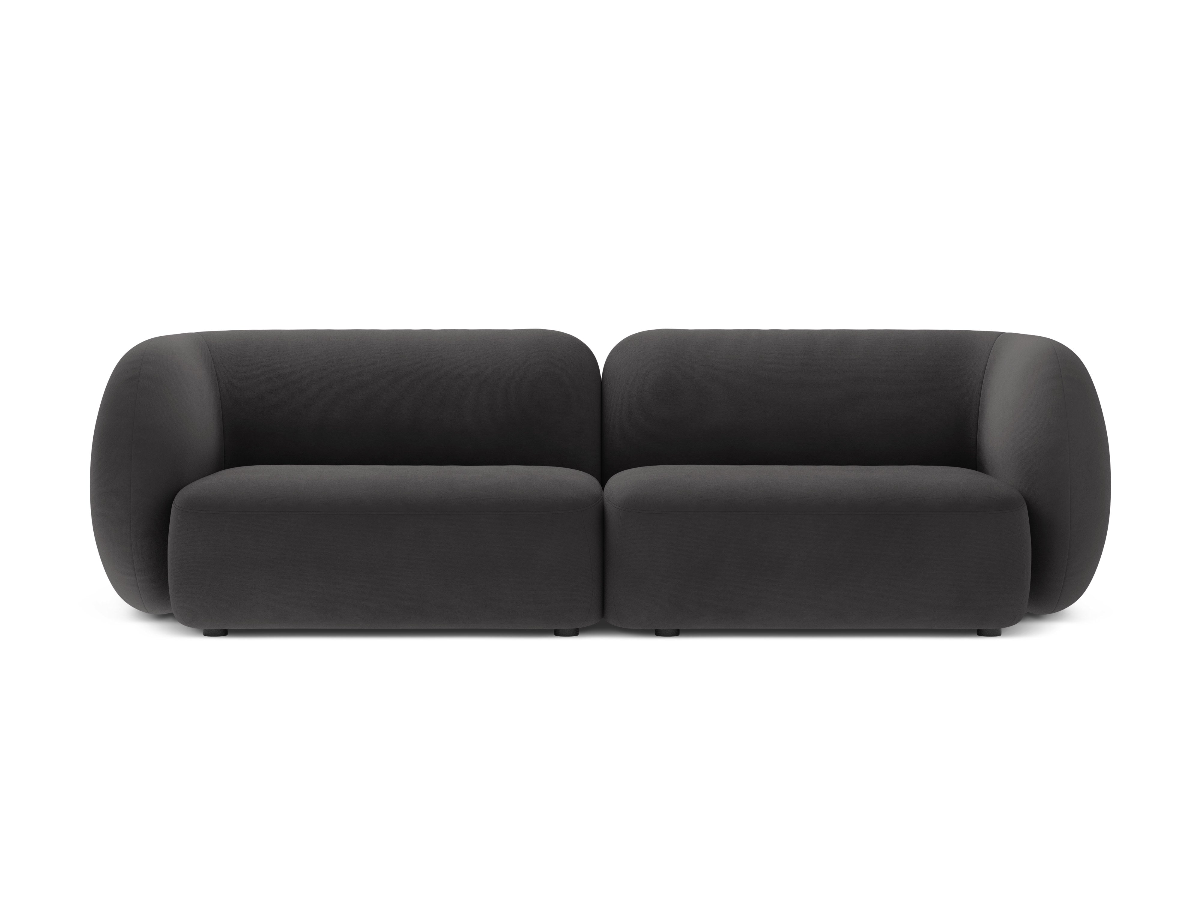 Sofa voor 4 personen van fluweel KATE donkergrijs