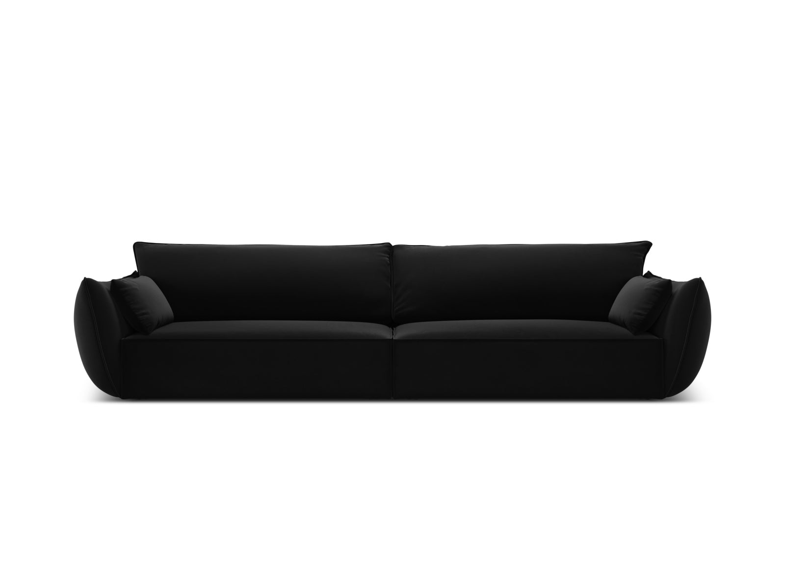 Sofa aksamitna 4-osobowa KAELLE czarny – Micadoni