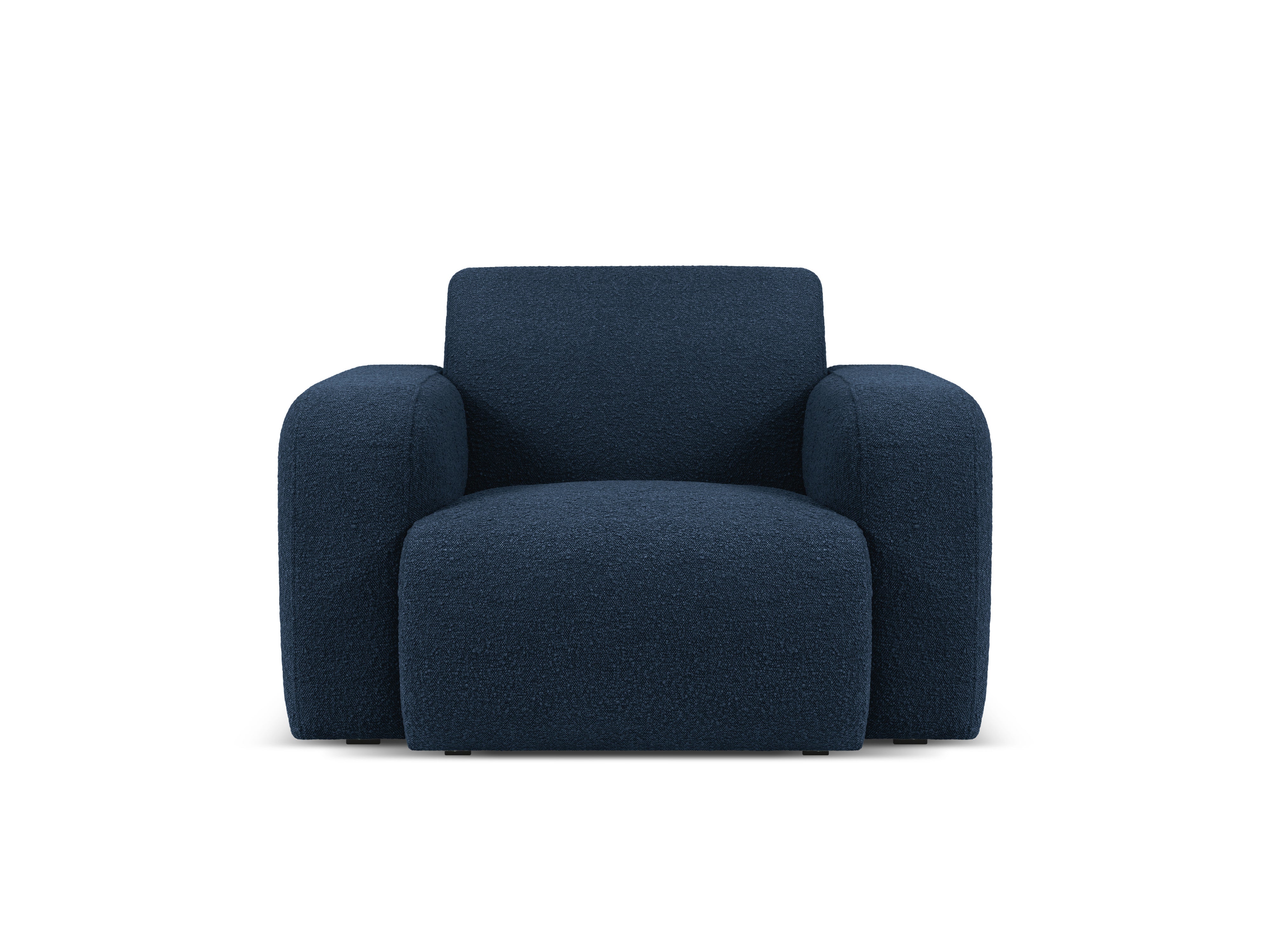 Fotel w tkaninie boucle MOLINO granatowy Micadoni    Eye on Design
