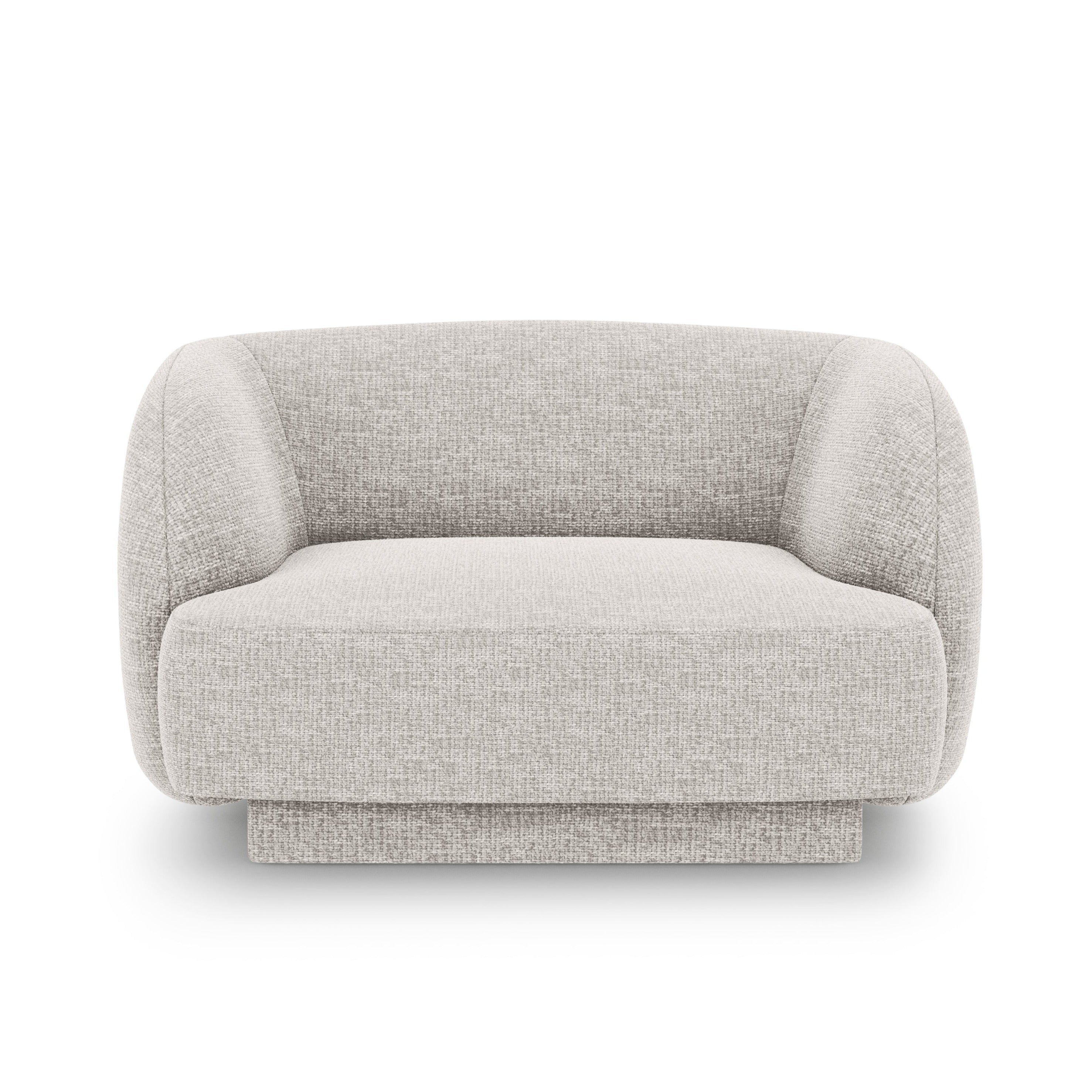 Fotel w tkaninie szenilowej MILEY jasnoszary Micadoni    Eye on Design