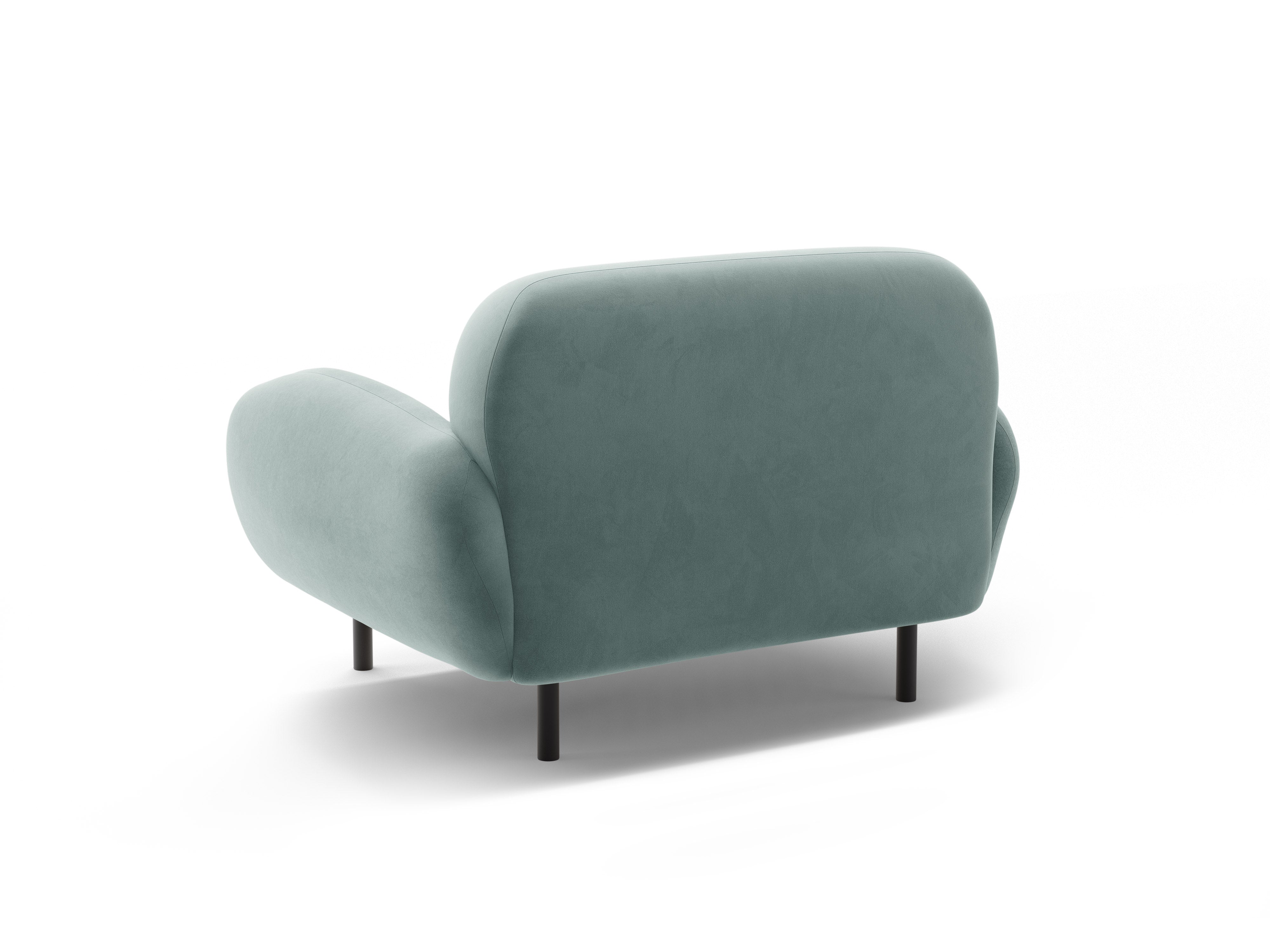 Fluwelen fauteuil POPPY lichtblauw