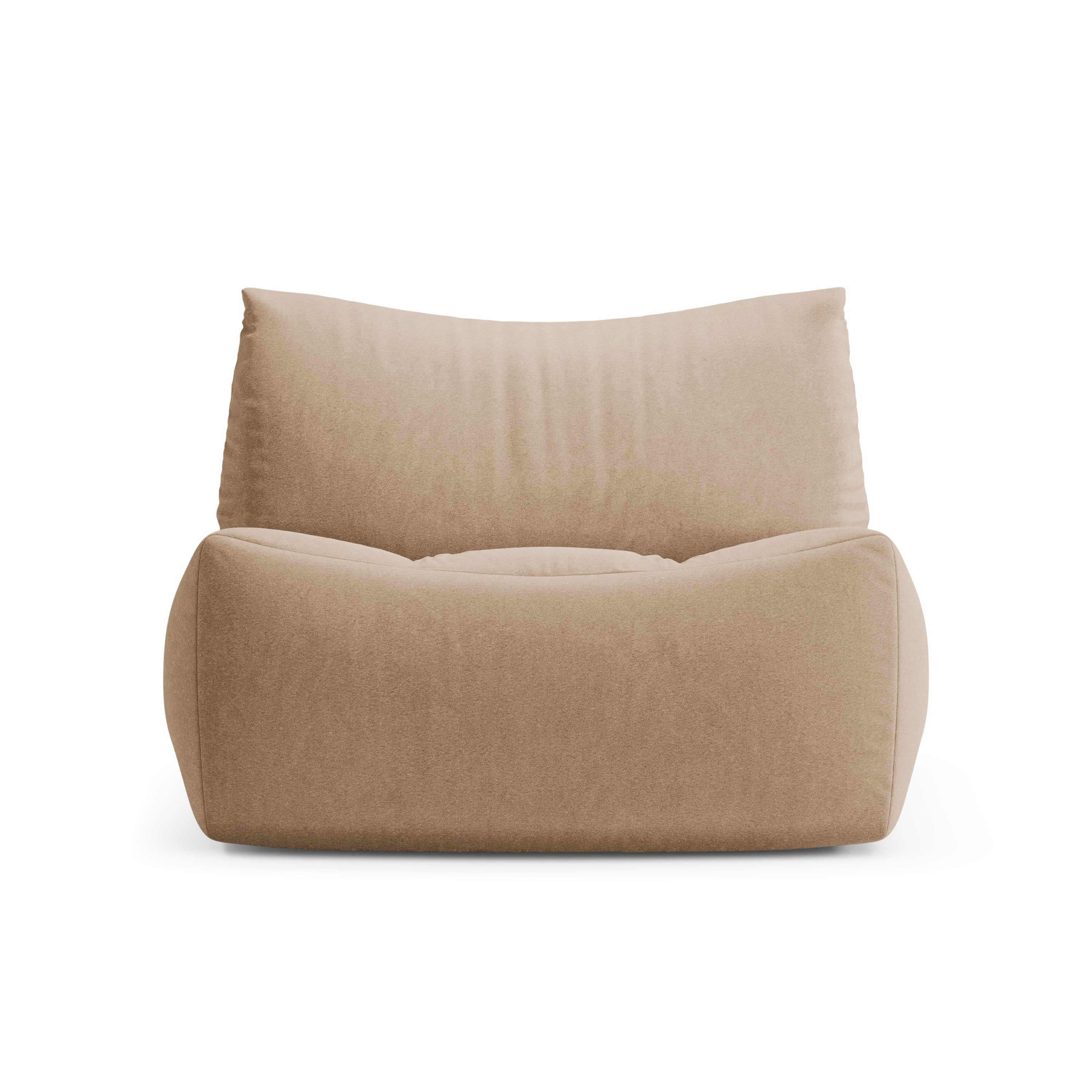 Fluwelen fauteuil TOVE zandkleurig