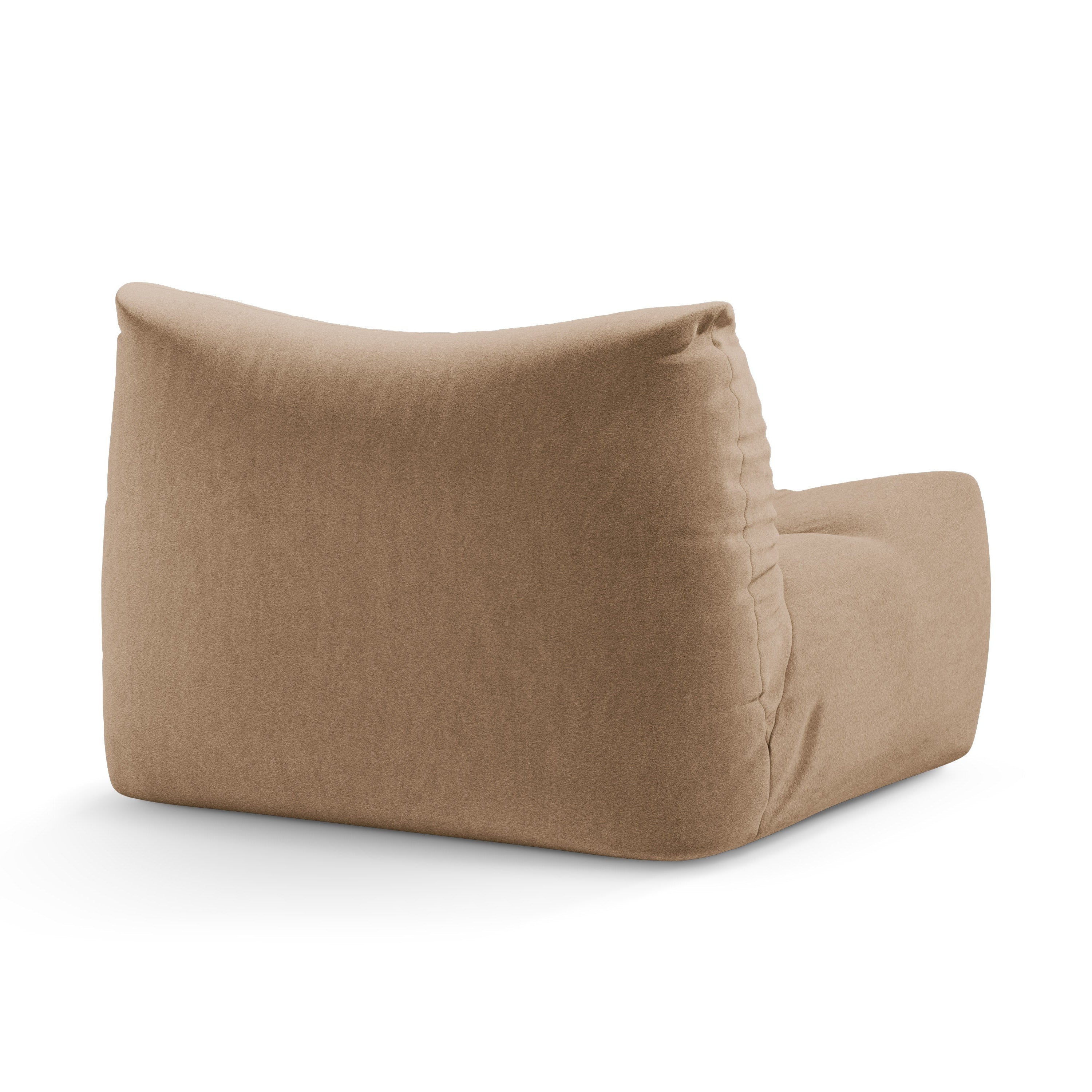 Fluwelen fauteuil TOVE zandkleurig