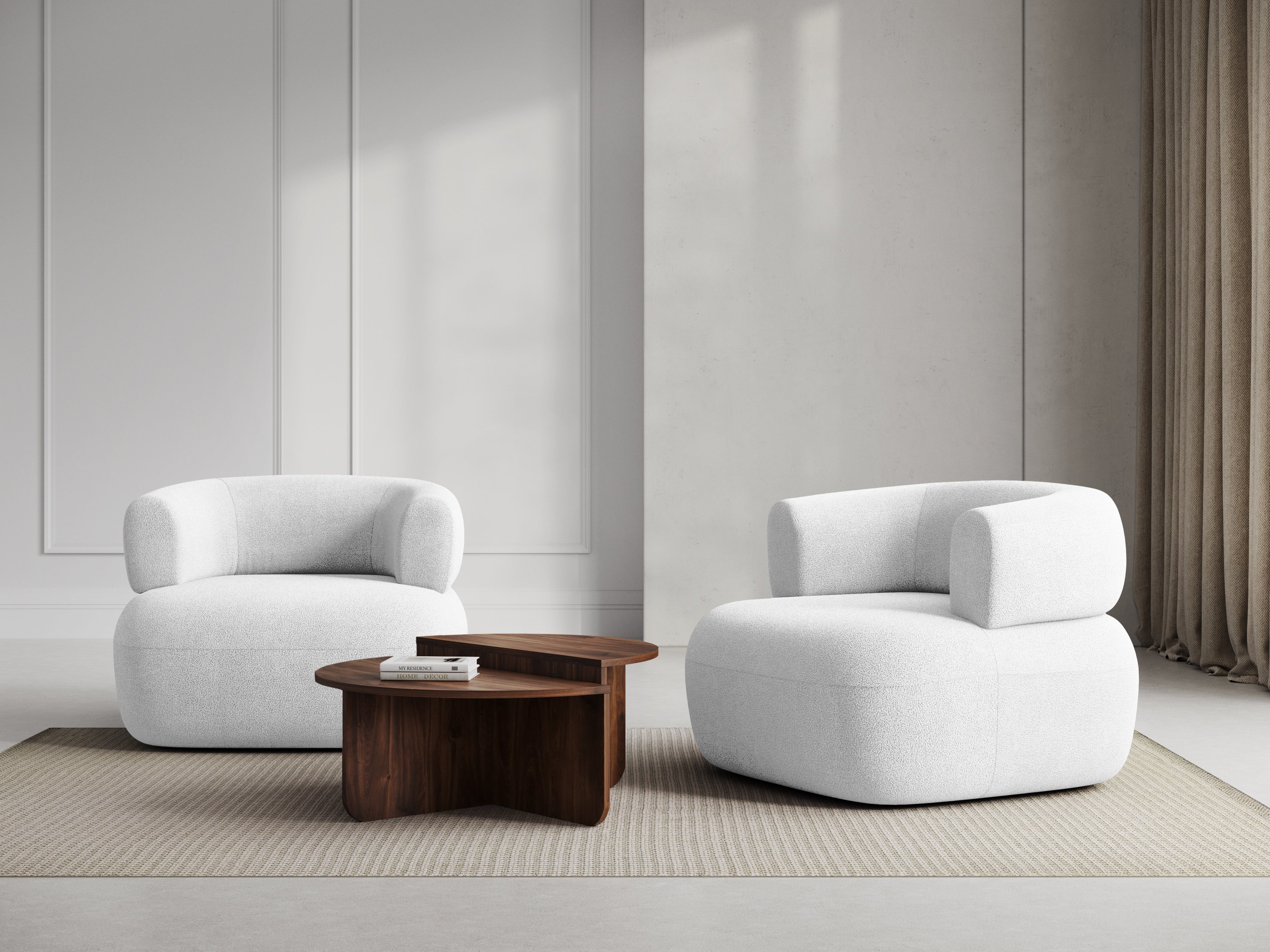 Fauteuil JENNY ivoorkleurige boucle [ewelina] [Amelia spr]