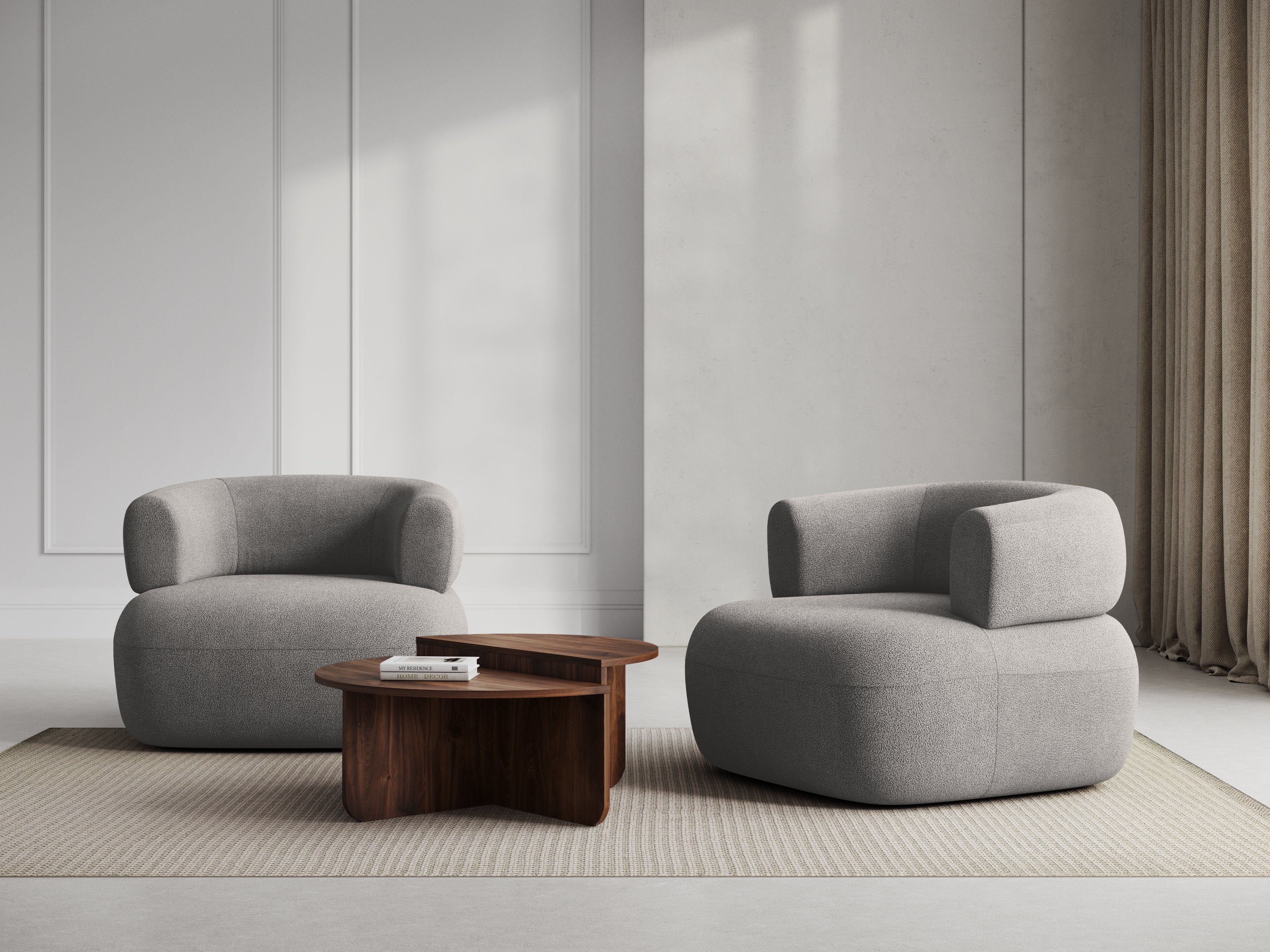 Fauteuil JENNY lichtgrijze boucle [ewelina] [Amelia spr]
