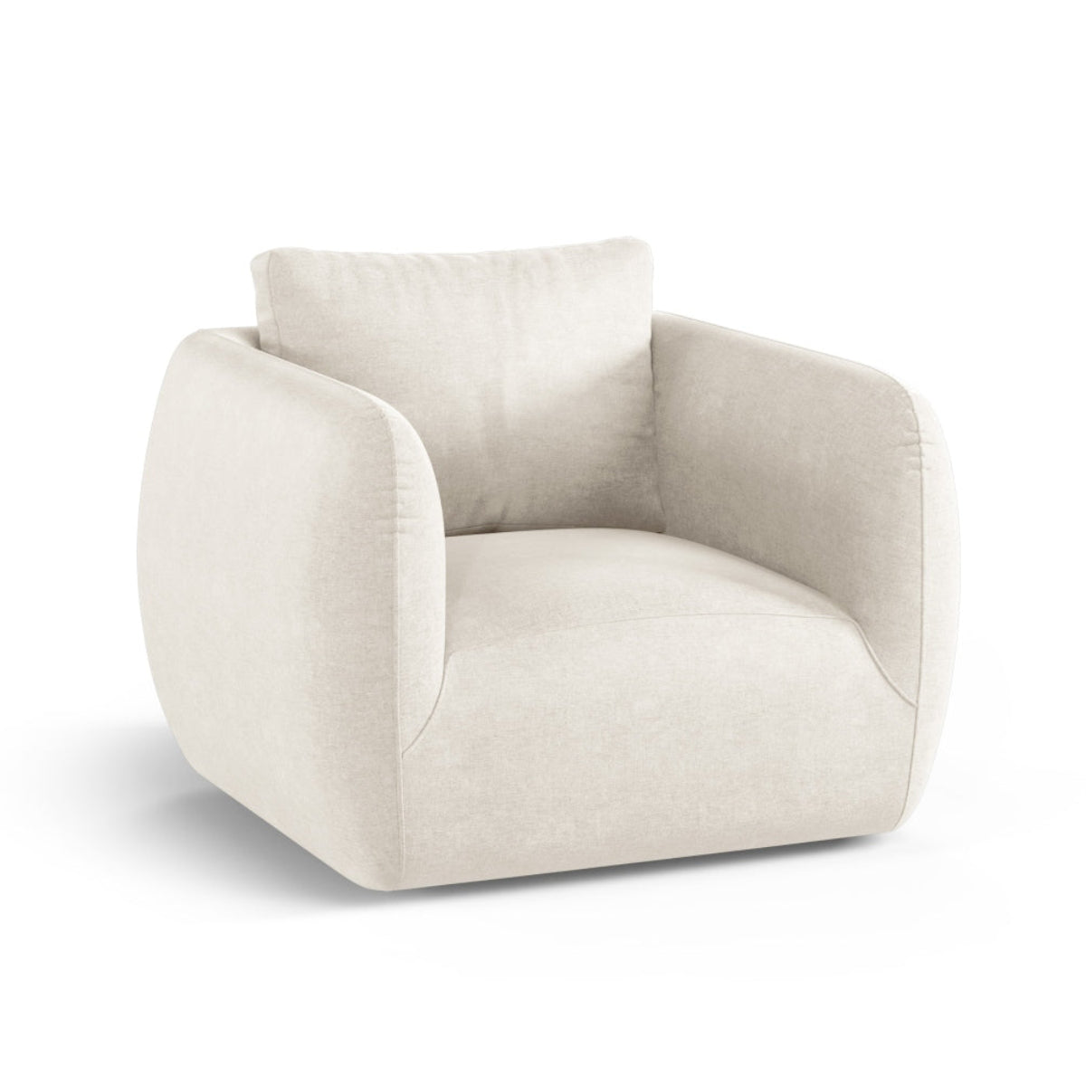 Fotel IGA kość słoniowa ze srebrną podstawą – ujęcie 2