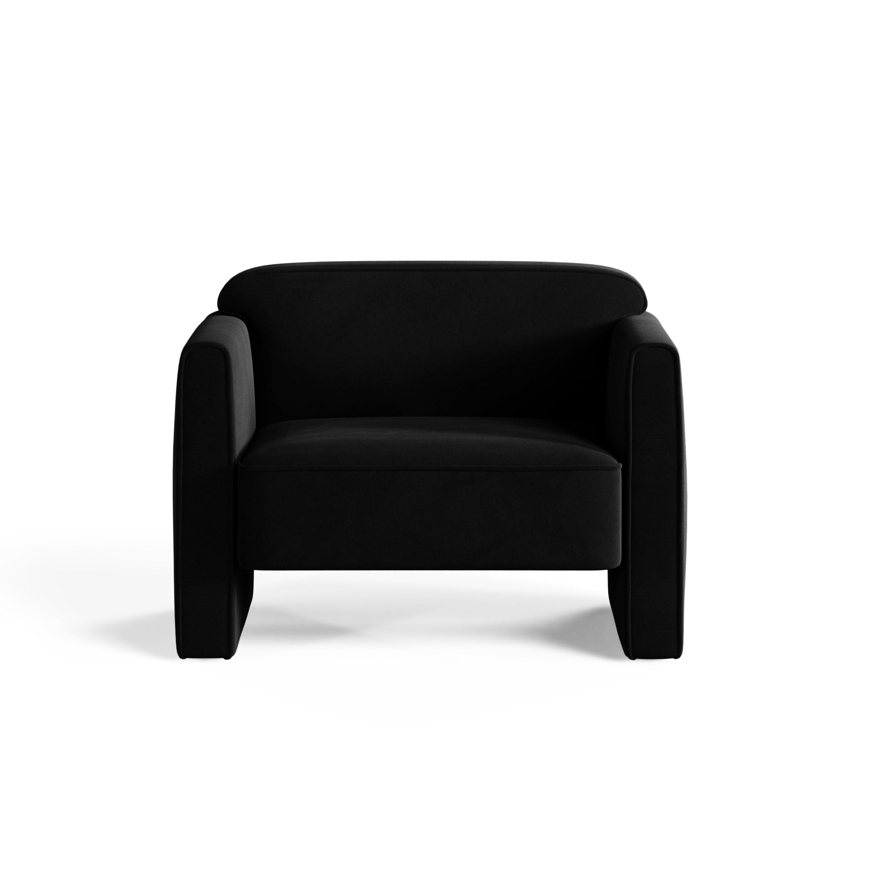 Fluwelen fauteuil ABBY zwart