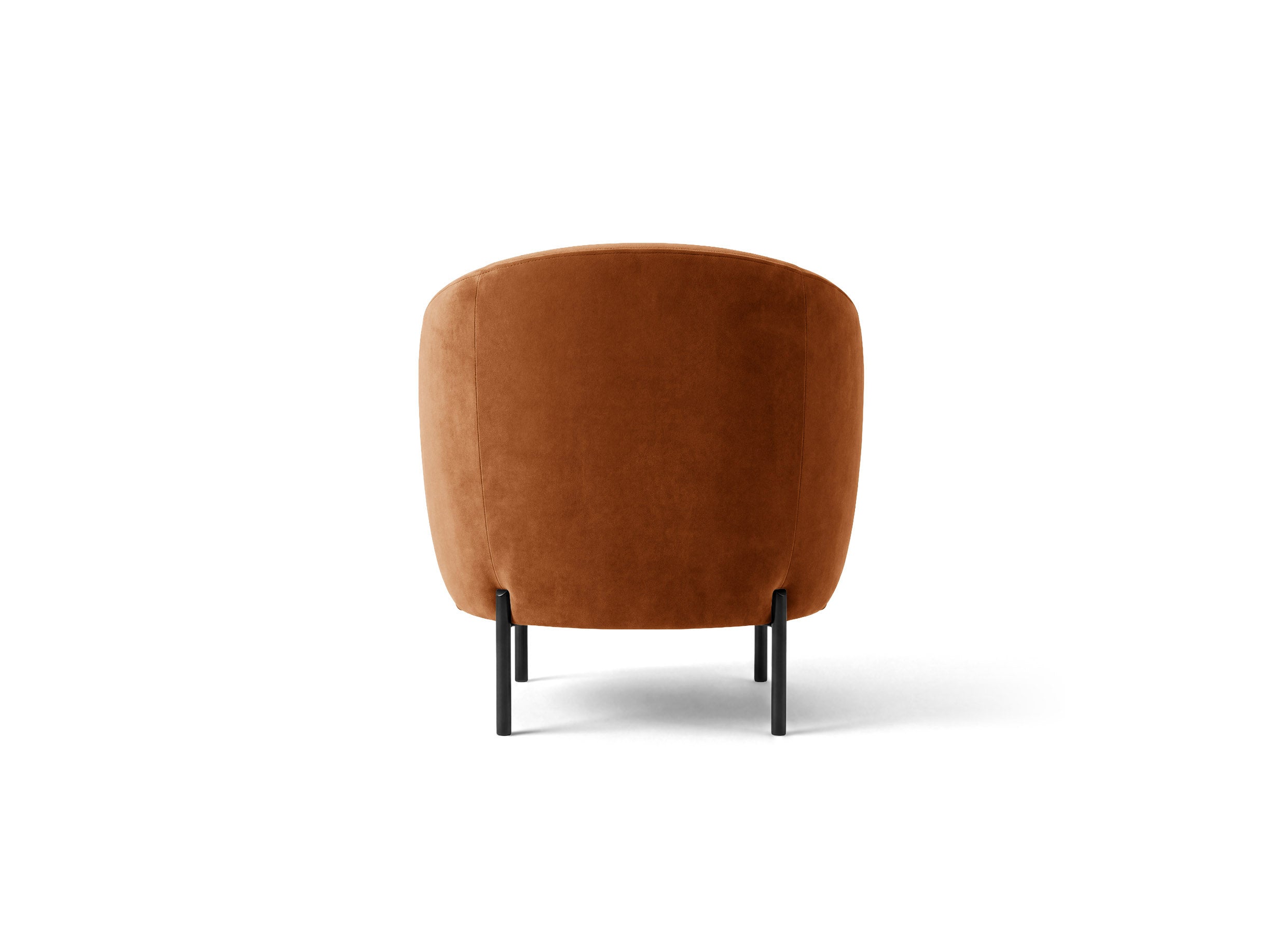 Velours fauteuil AMALTA in baksteenrood